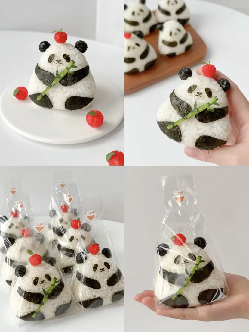 くまおにぎり♡ぱんだおにぎり♡ベビーヘアクリップ ヘアゴム Lifeit