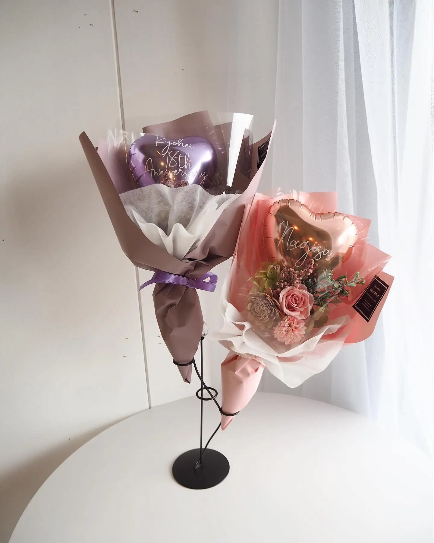 自立するバルーンブーケ バルーン フラスタ オーダー 生誕祭 誕生日