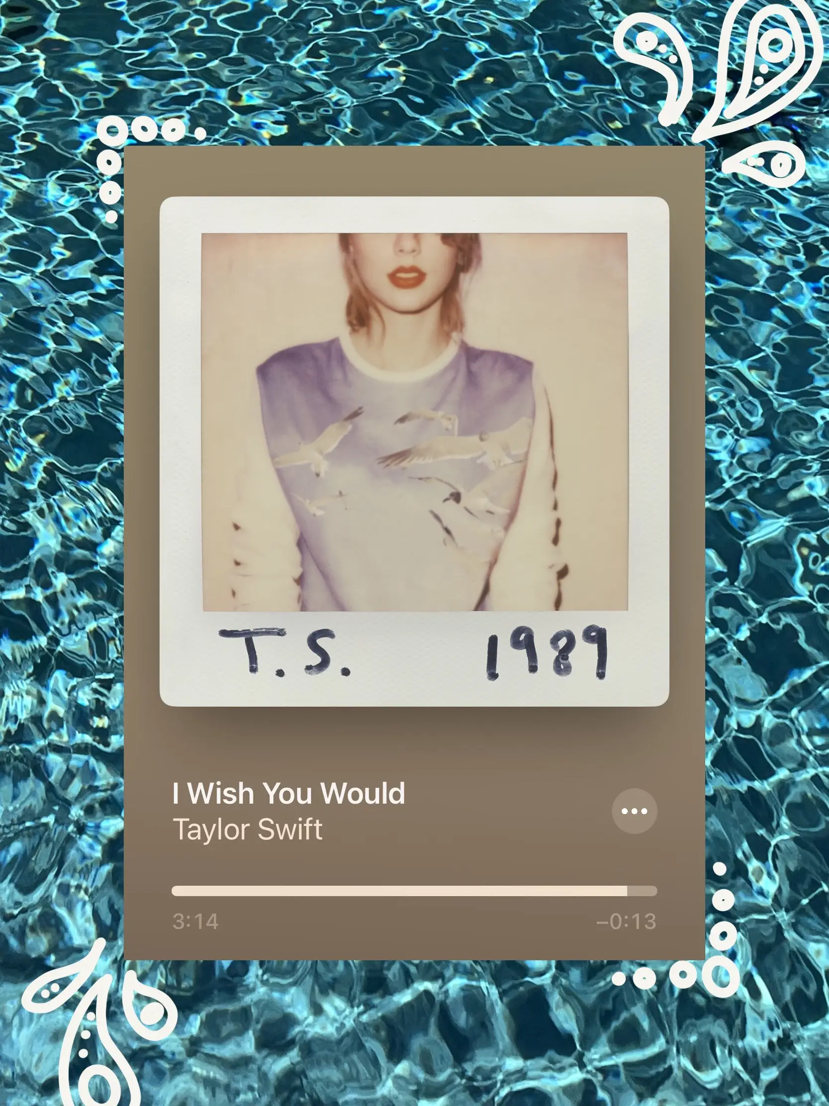  A picture of Taylor Swift with the words "I wish you would" written underneath it.