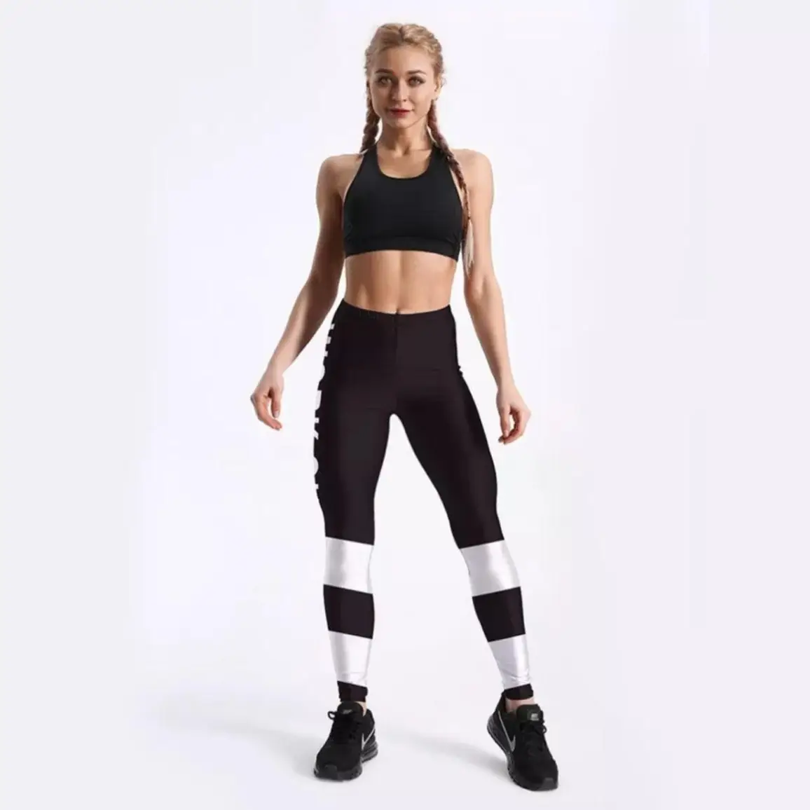 Black & White Stripe Leggings  Gym, Fitness & Sports Clothing