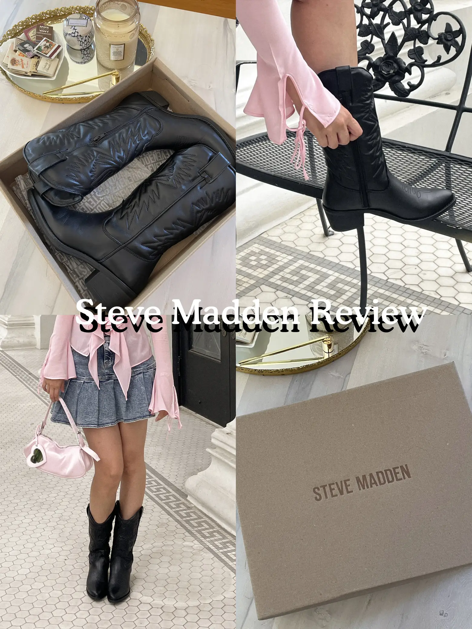 Steve Madden Women's Fanatik Black Leather Boots
