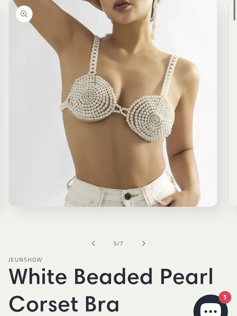 Be fashionable with White Beaded Pearl Corset Bra