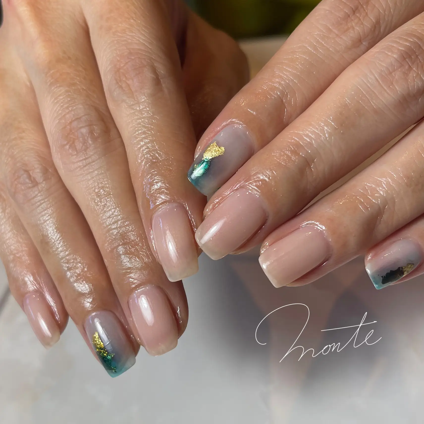 ネイルチップ 量産型 緑 グリーン キラキラ 推しネイル ゴテゴテ 03