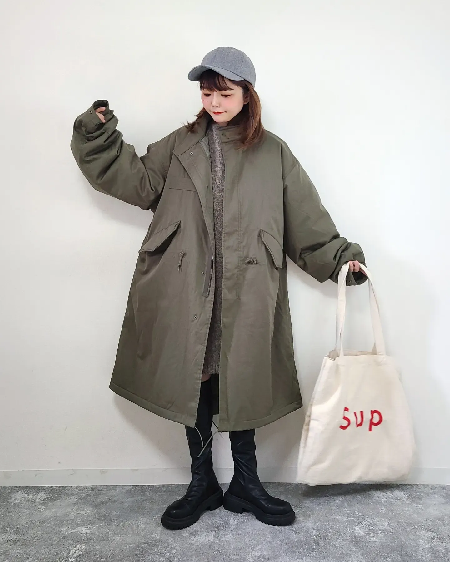ユニセックスで着れる♪モッズコートでこなれスタイル✨Sサイズ有りで 