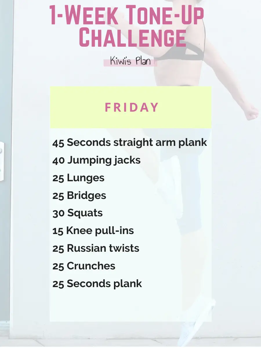 Tone up workout plan best sale at home