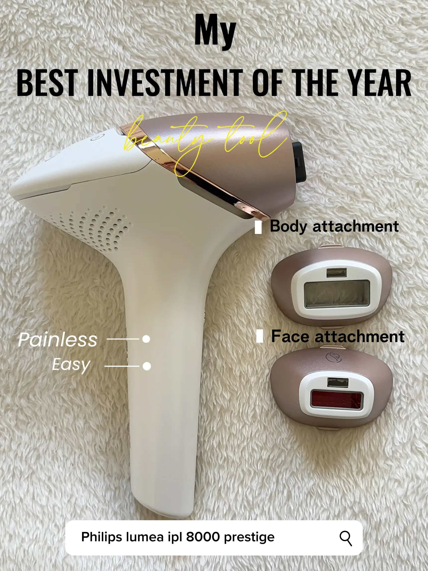Philips Lumea IPL 8000 Series, corded with 2 attachments for Body