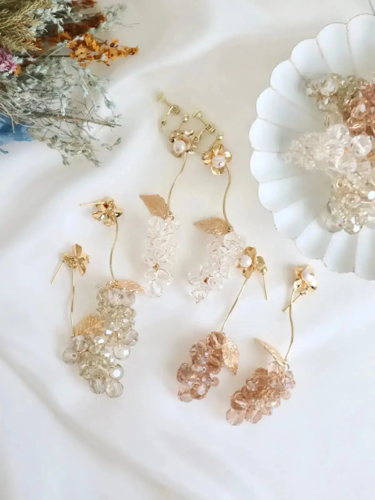 クリアリズム♡」ハンドメイドピアス 芳ばしく イヤリング