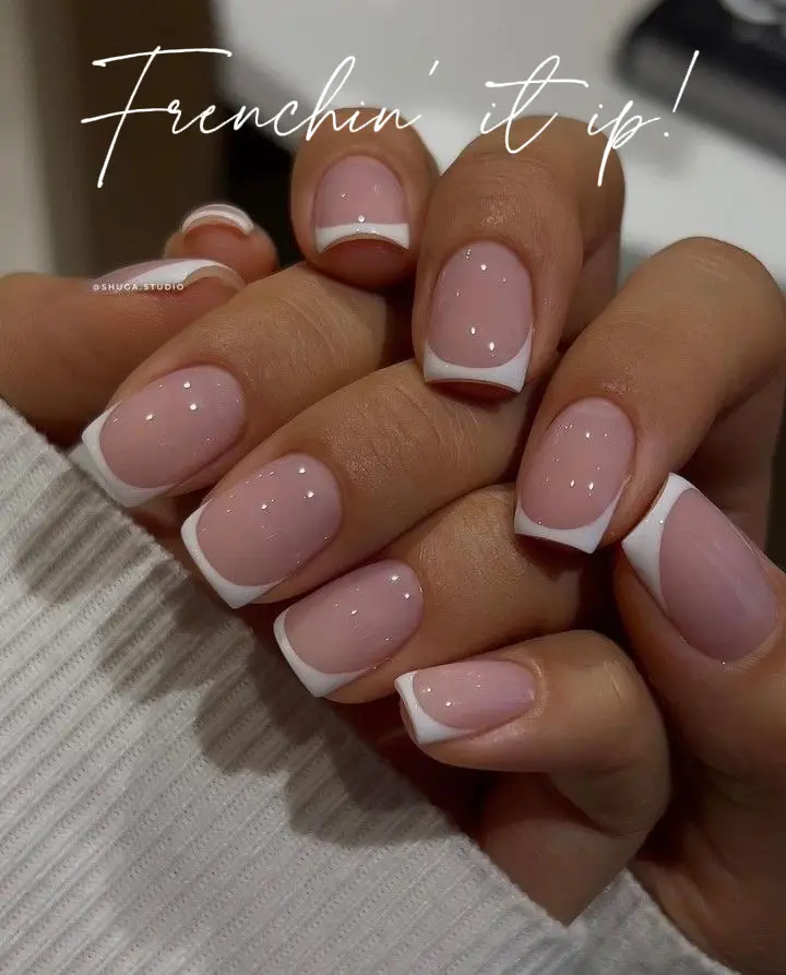 Pink Ombre Nails Press on Nails, Instant Luxury Square Fake  Nails, French Tips Acrylic False Nails with Glue on Nails for Women -24 Pcs  (Glitter ombré nails) : Beauty & Personal