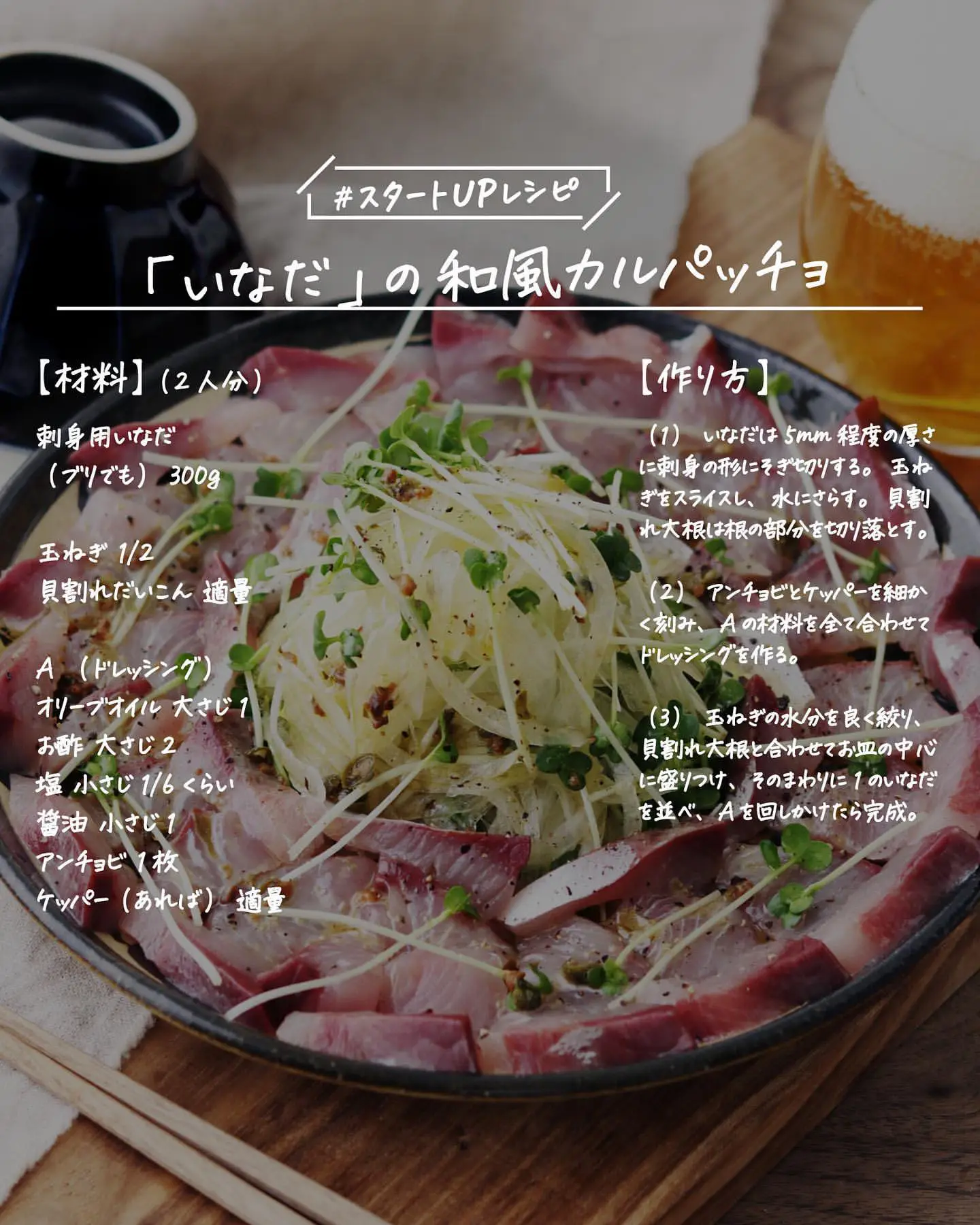 Japanese style carpaccio of small yellowtail | Gallery posted by