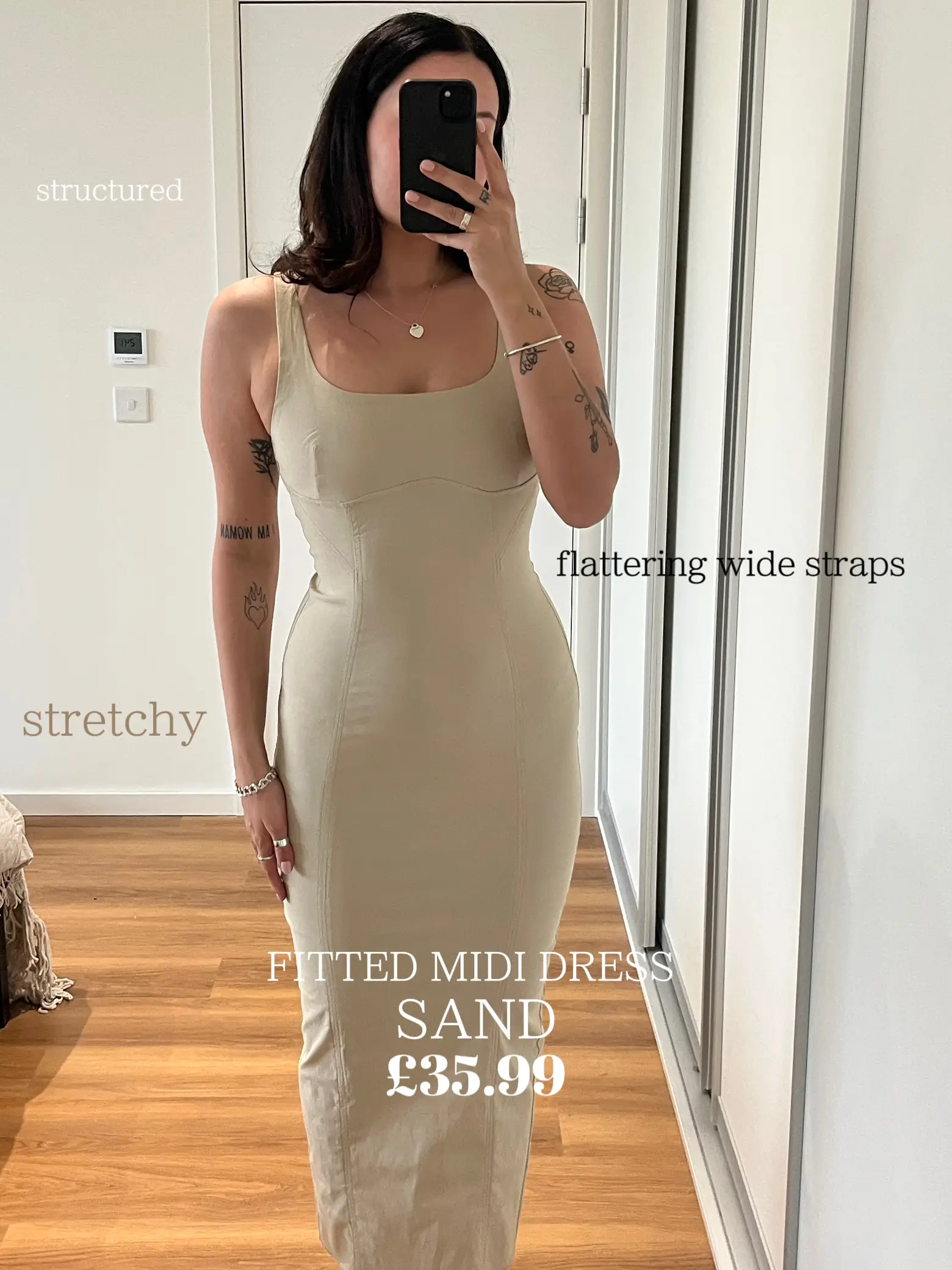 Fitted Long Strappy Dress Bershka