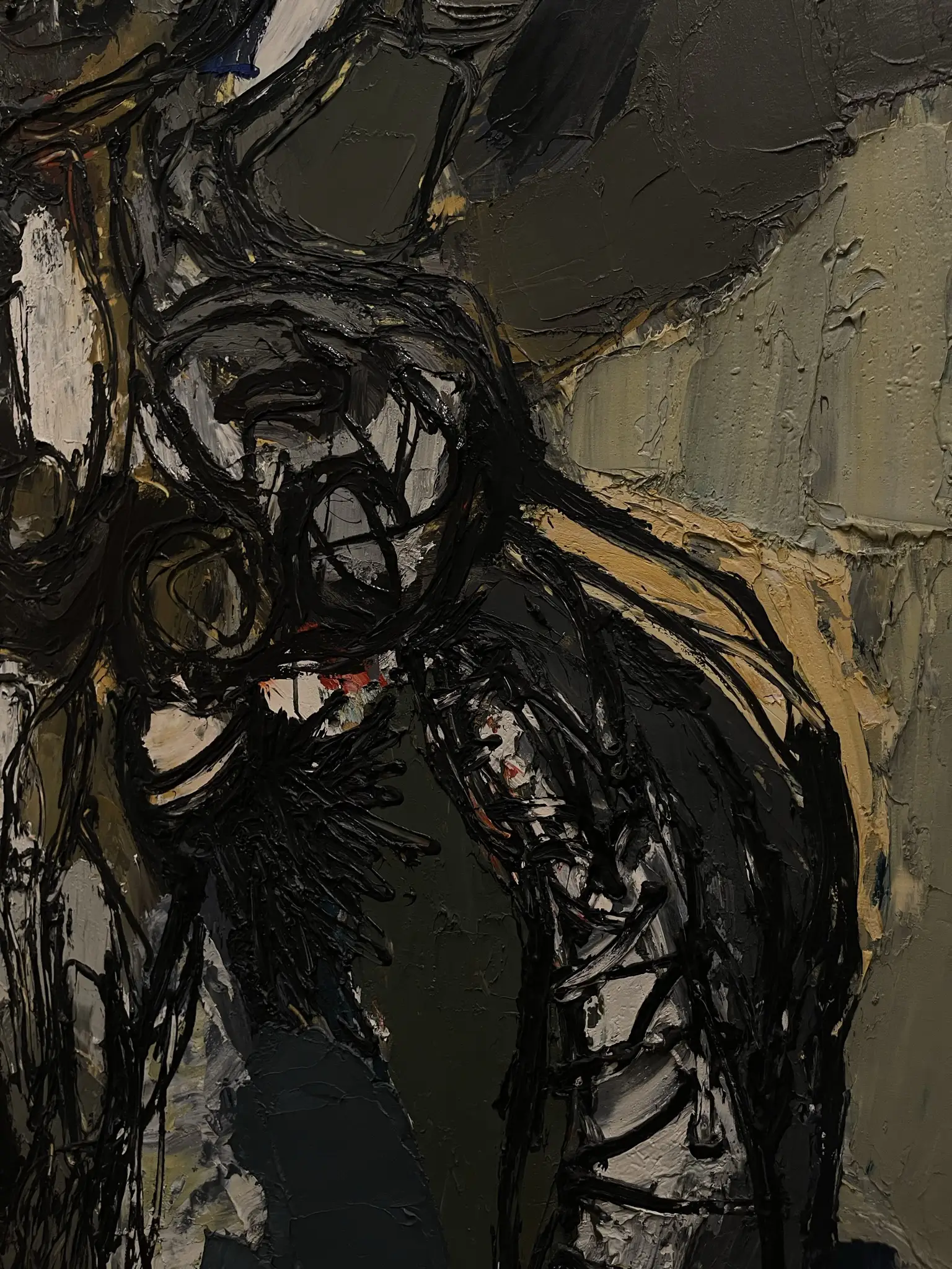 A painting of a man with a beard and mustache. 