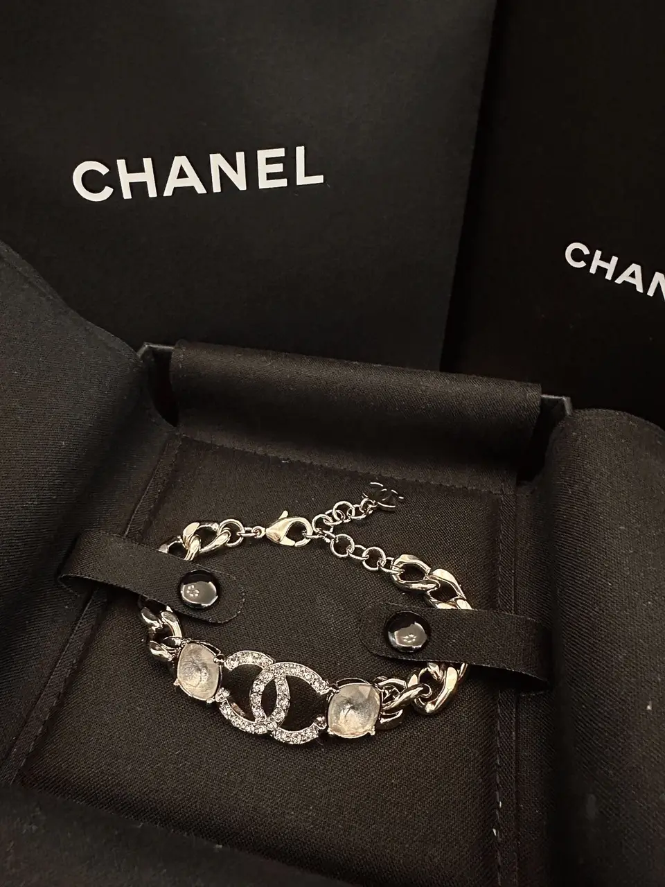 Chanel silver sale bangle