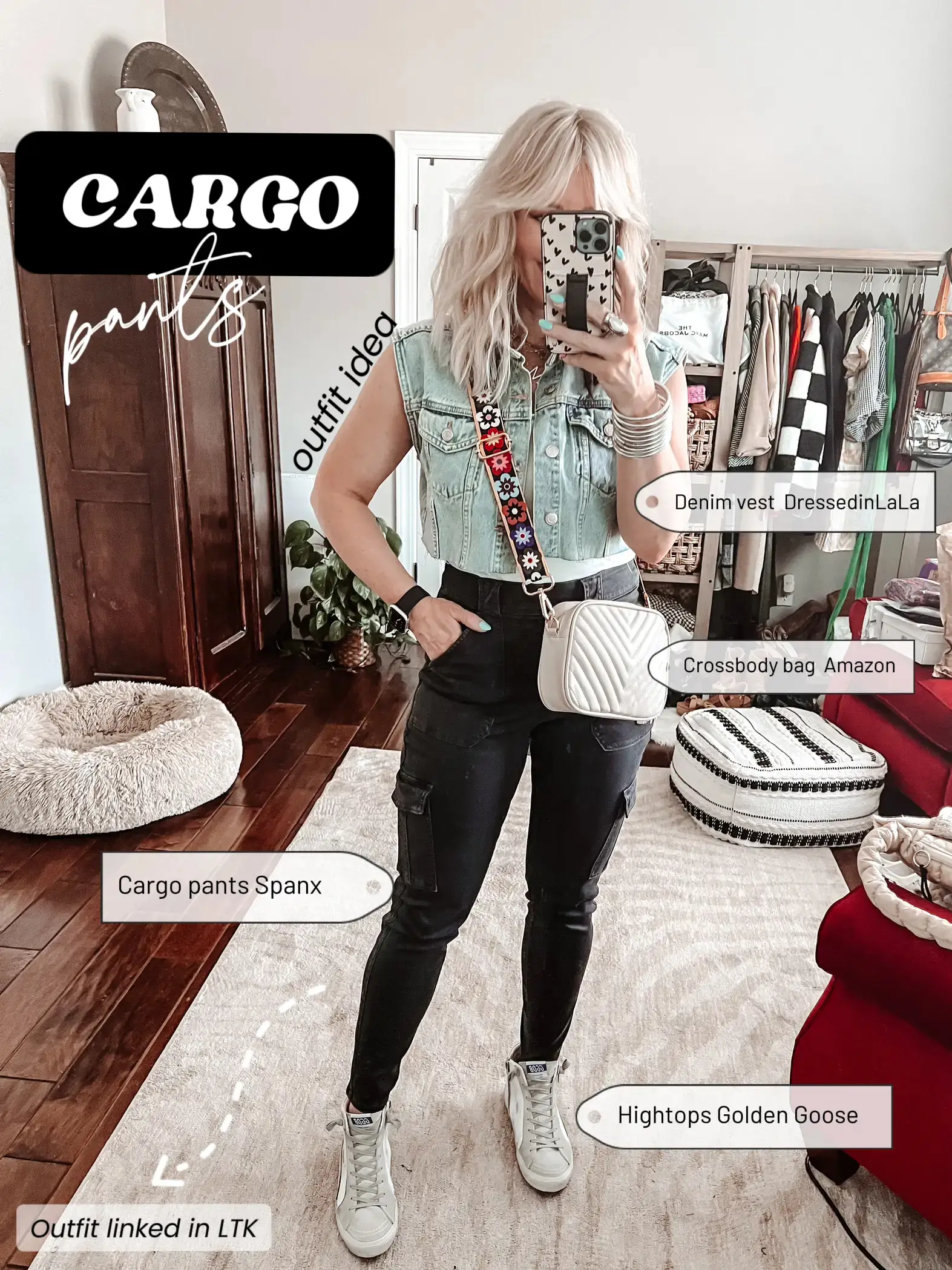 Cargo pants, denim vest, cute & casual look! ✨, Gallery posted by  MandieMauldin