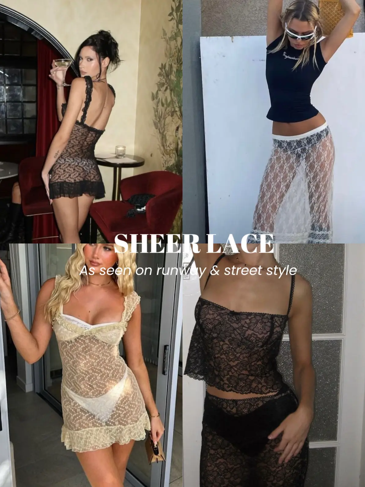 Sheer Dress Lingerie Sheer Lingerie Lace Dress Women See Through Dress Lace Dress  Sheer Recherche Clothing See Through Slip 