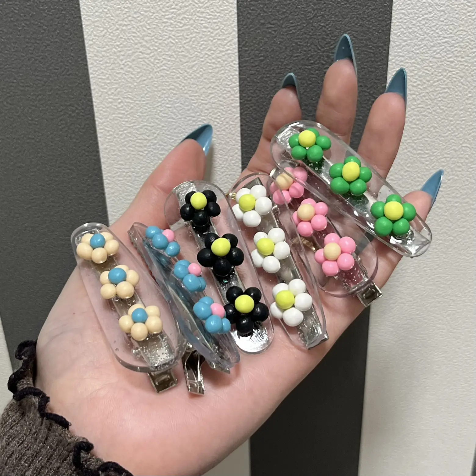 人魚モチーフ アクセサリーと絵のセットB ヘアピン ハンドメイド