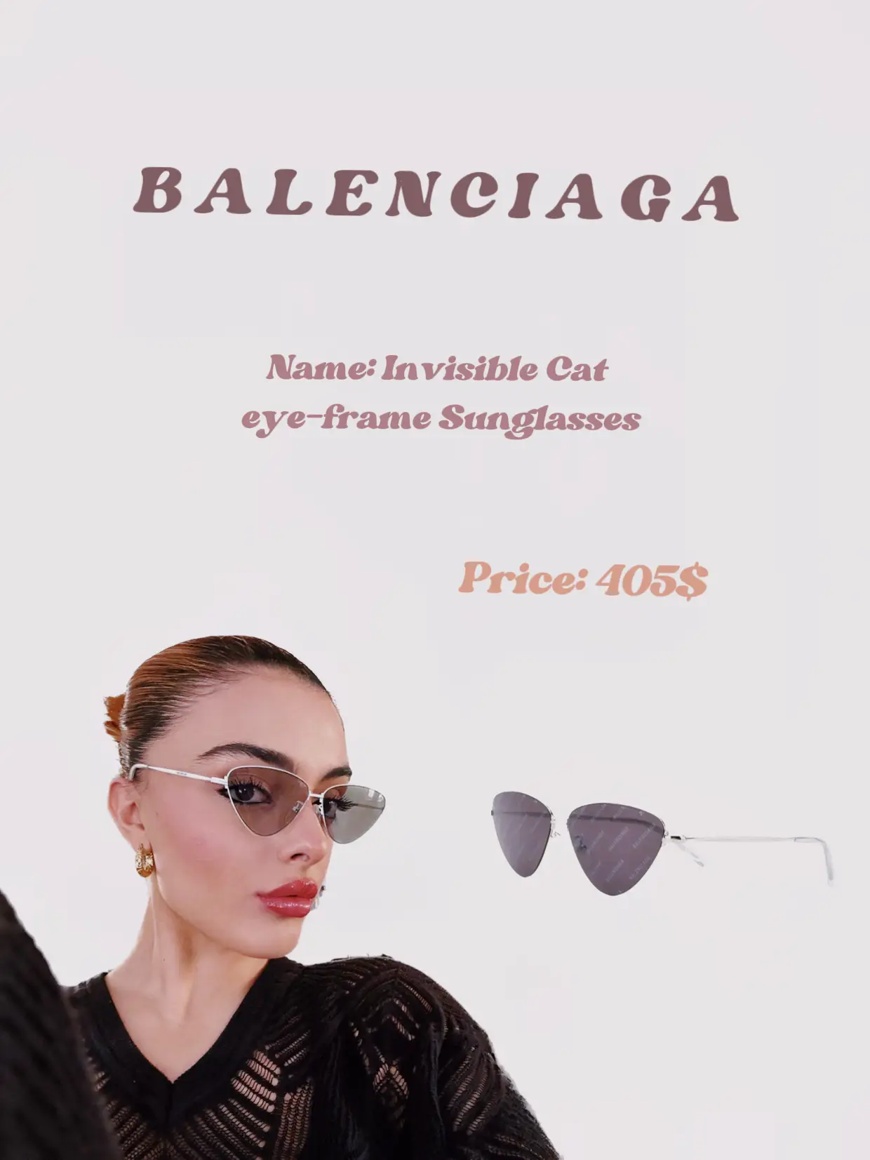 Balenciaga invisible cat sunglasses best sale