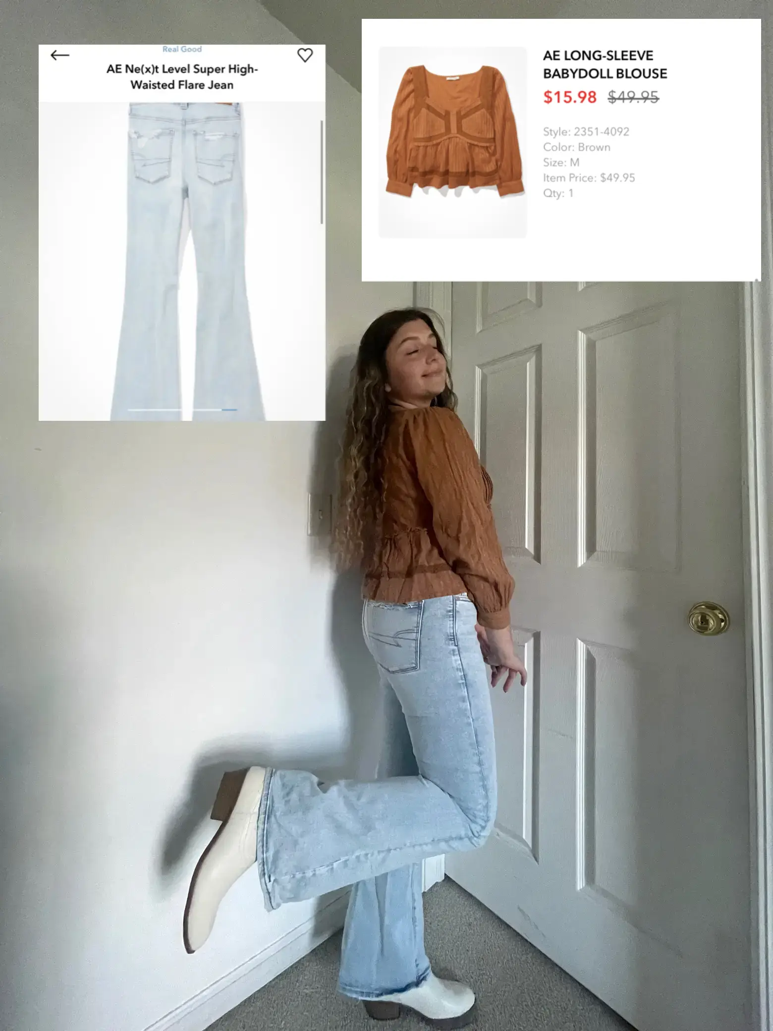 Buy AE Next Level Super High-Waisted Flare Jean online