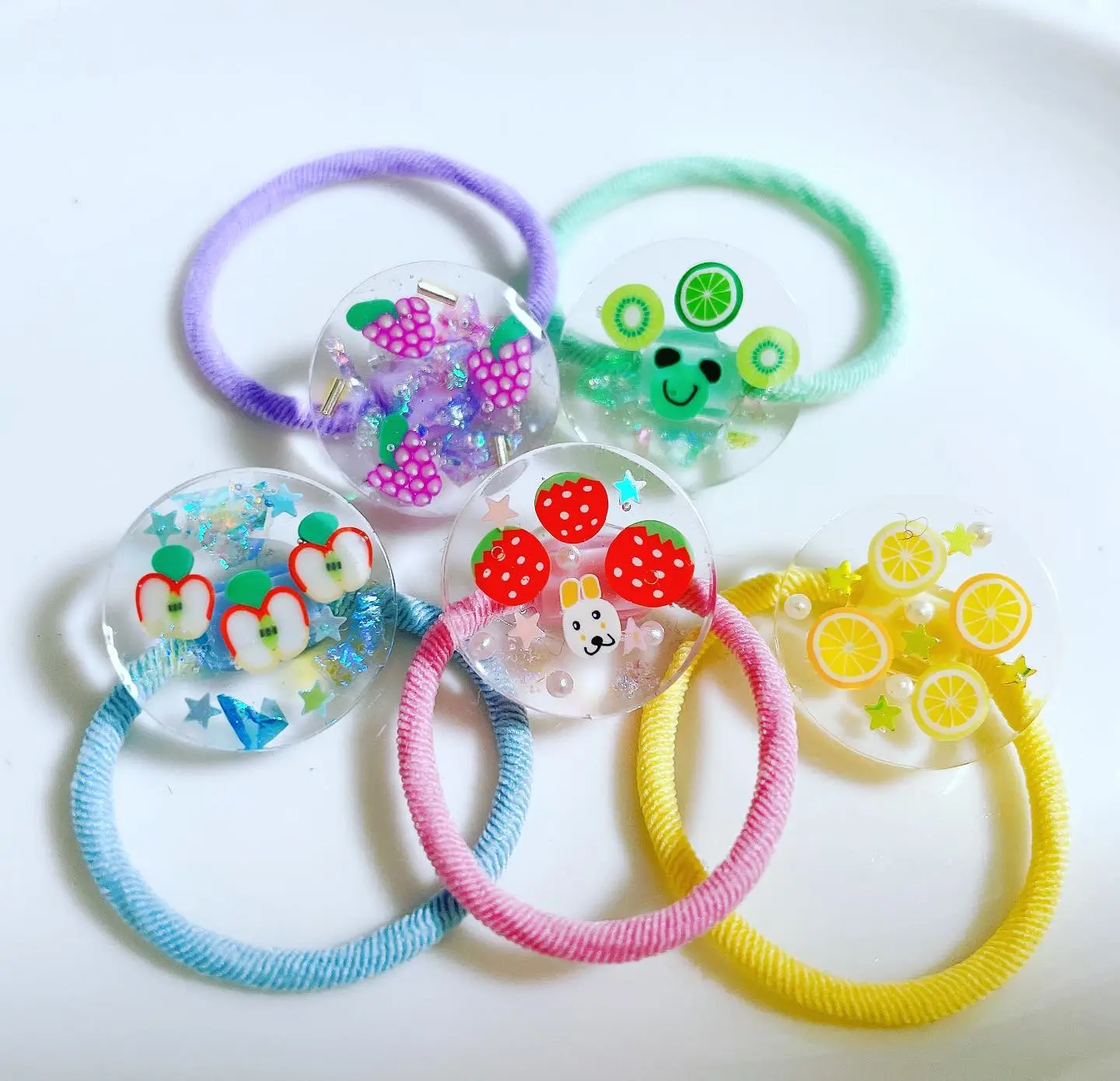 乙女カラーデザインラウンドレジンヘアゴム 乙女カラーデザインラウンドレジンヘアゴム