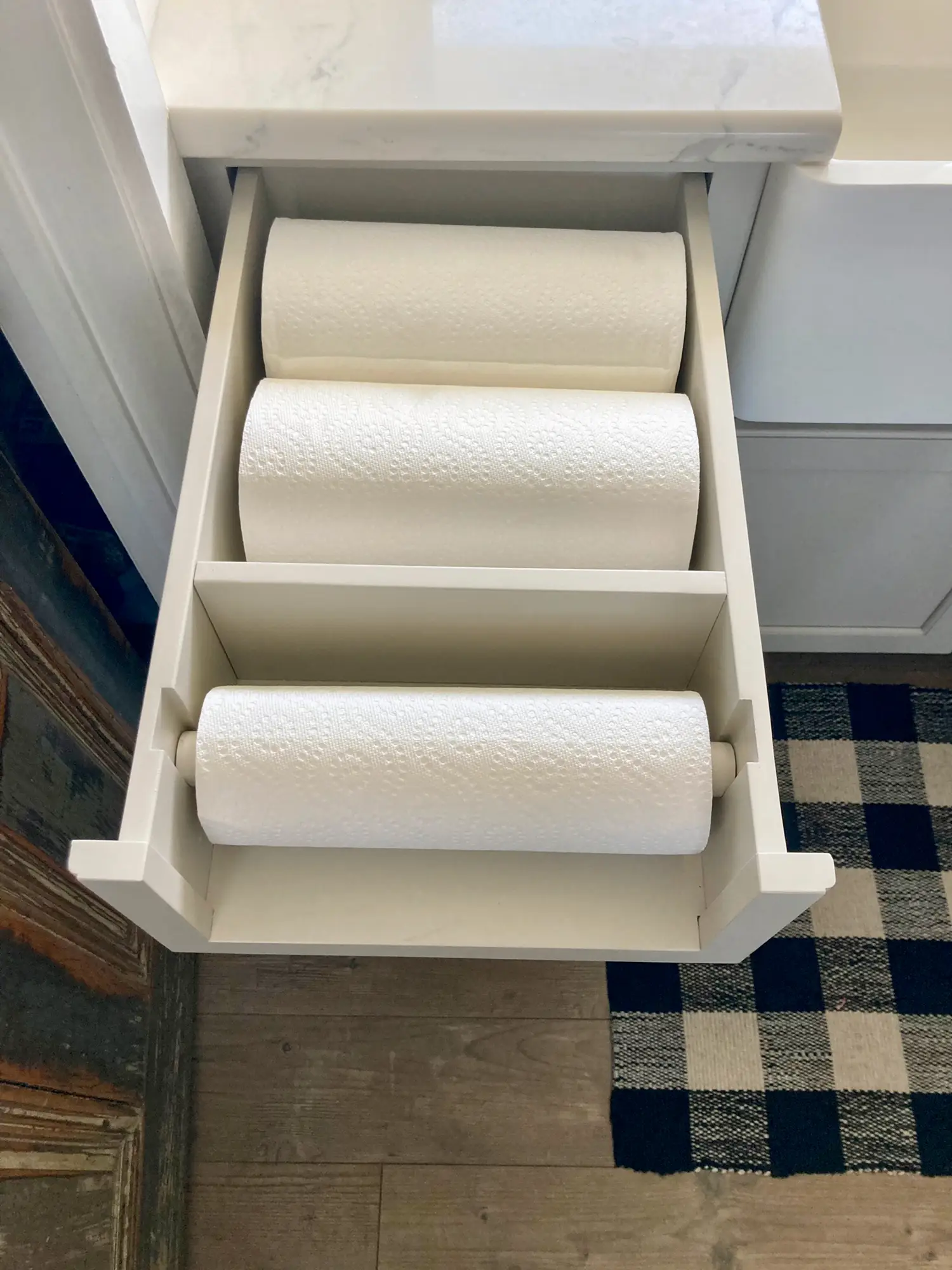 Give Unsightly Paper Towels A Home In This Genius DIY Drawer Design