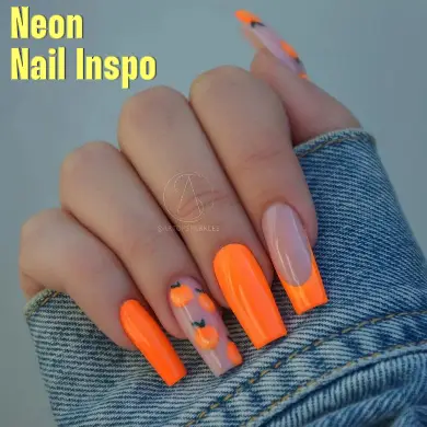 Summer Neon Orange Nail Designs of 2023
