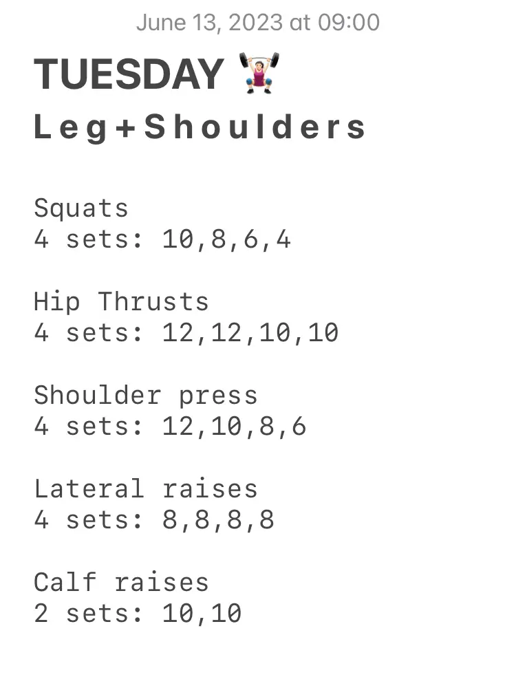 Leg cheap shoulder workout