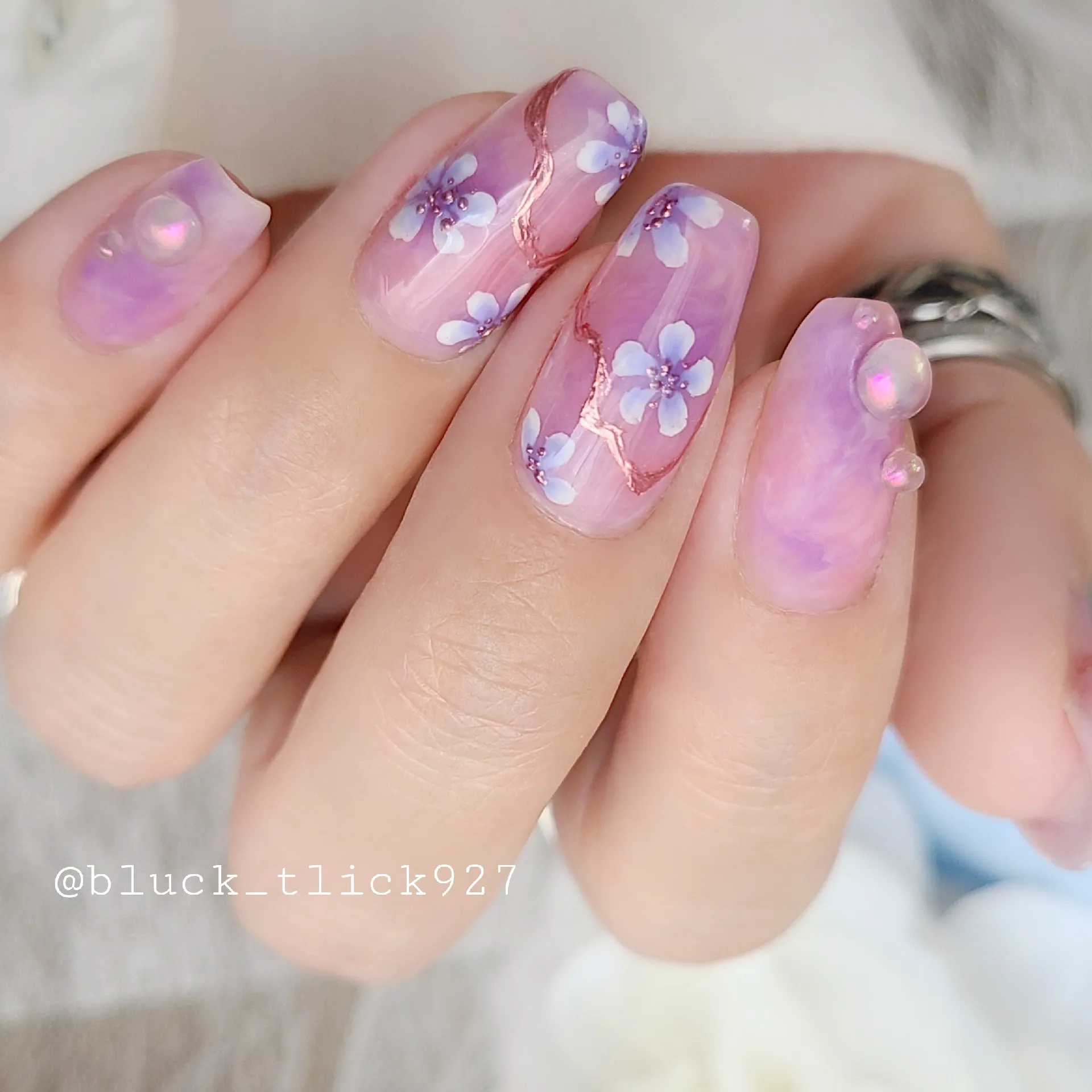 Nuance x Fluffy flower nail with matte nuance base x Water drop nail 🫧. *, Gallery posted by MIKARIN513