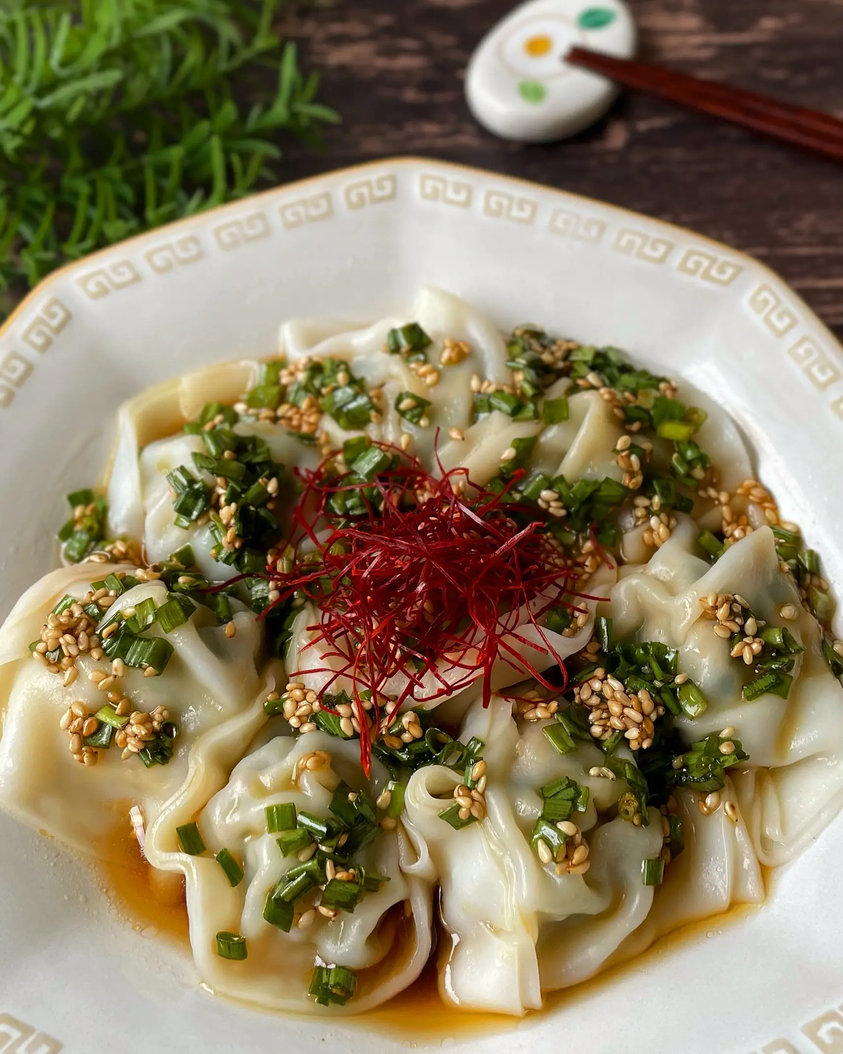 Pork And Chive Dumplings In Garlic-Miso Broth Recipe