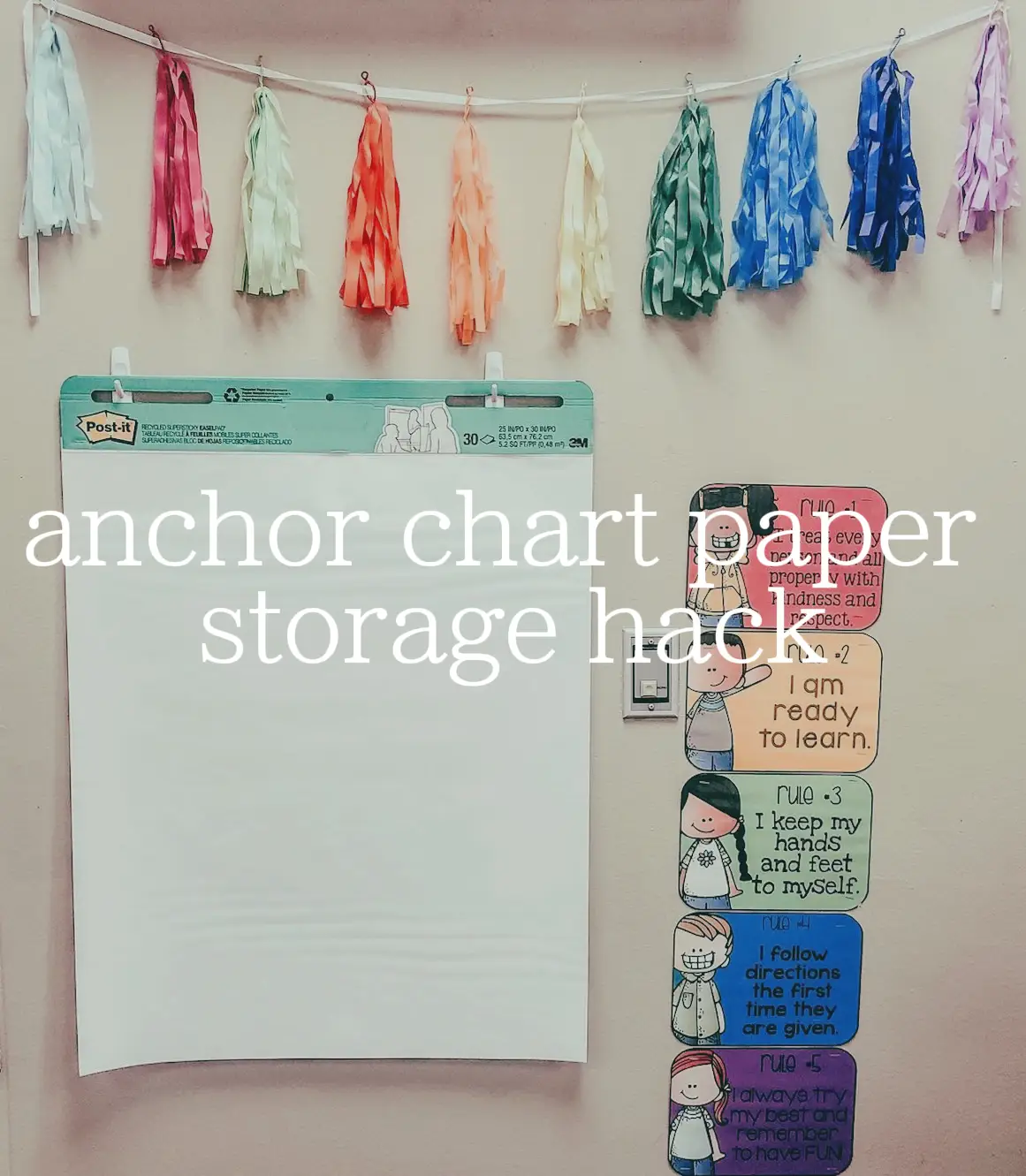 Anchor Chart Paper Storage, Classroom Hack, Gallery posted by Katie, Teacher