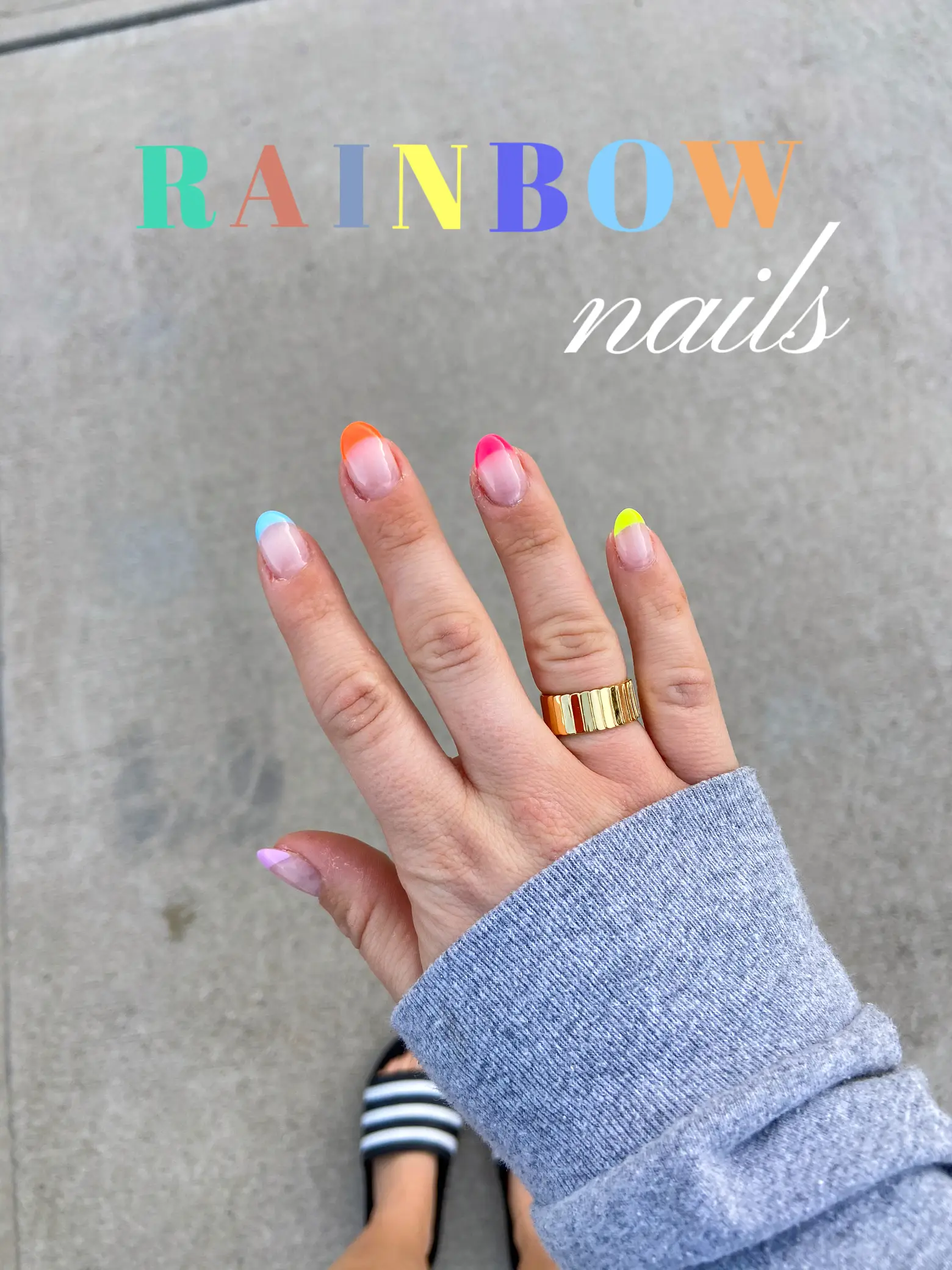 Rainbow deals tip nails