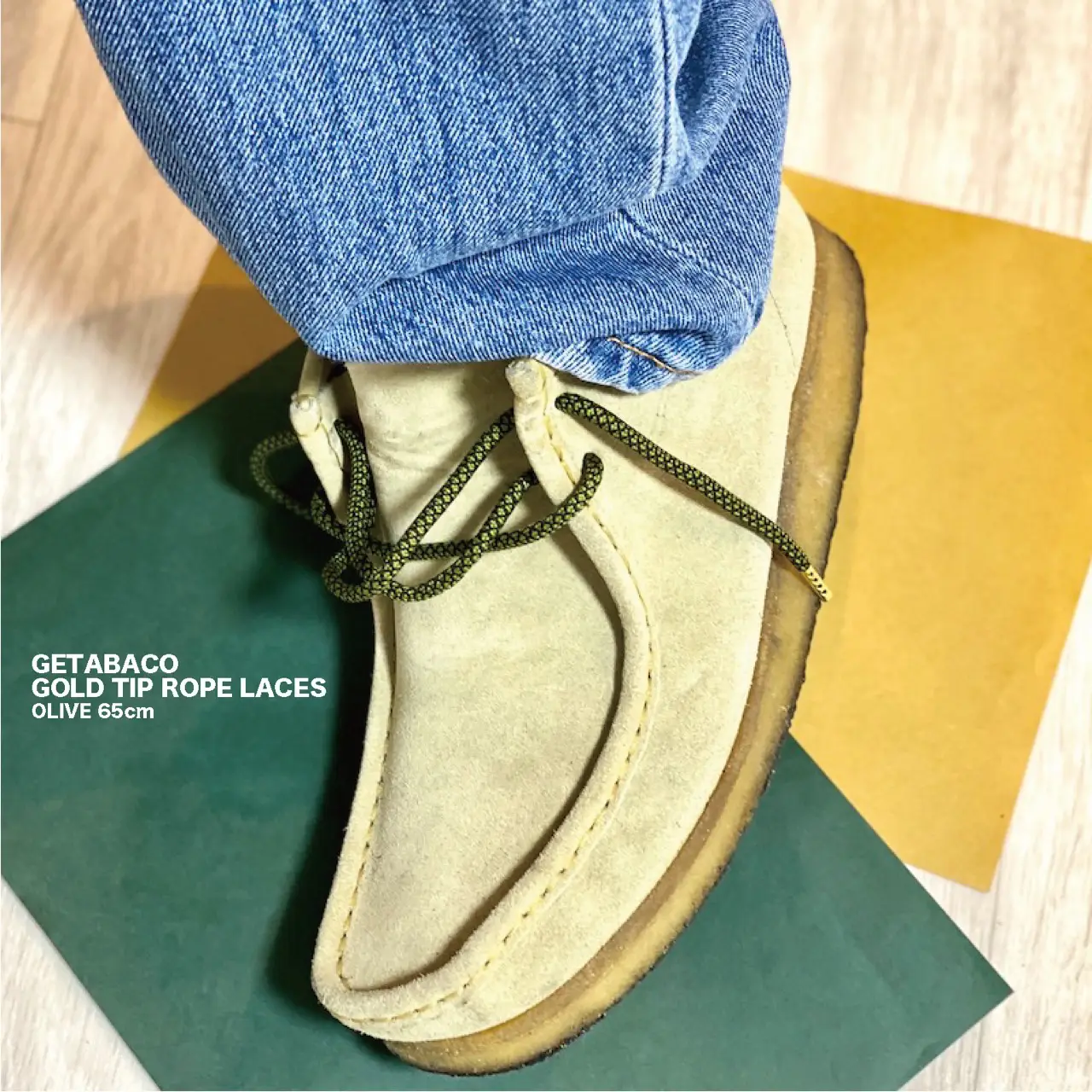 clarks wallabee boot×GETABACOピンク靴紐セット - モカシン