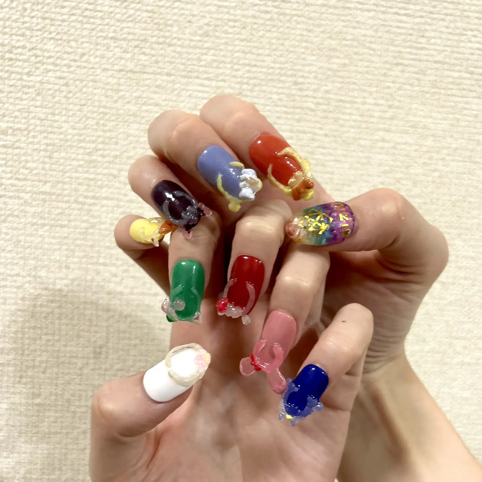 No．10NiziUリク 推しネイル青 ネイルチップ NiziUネイル 推し