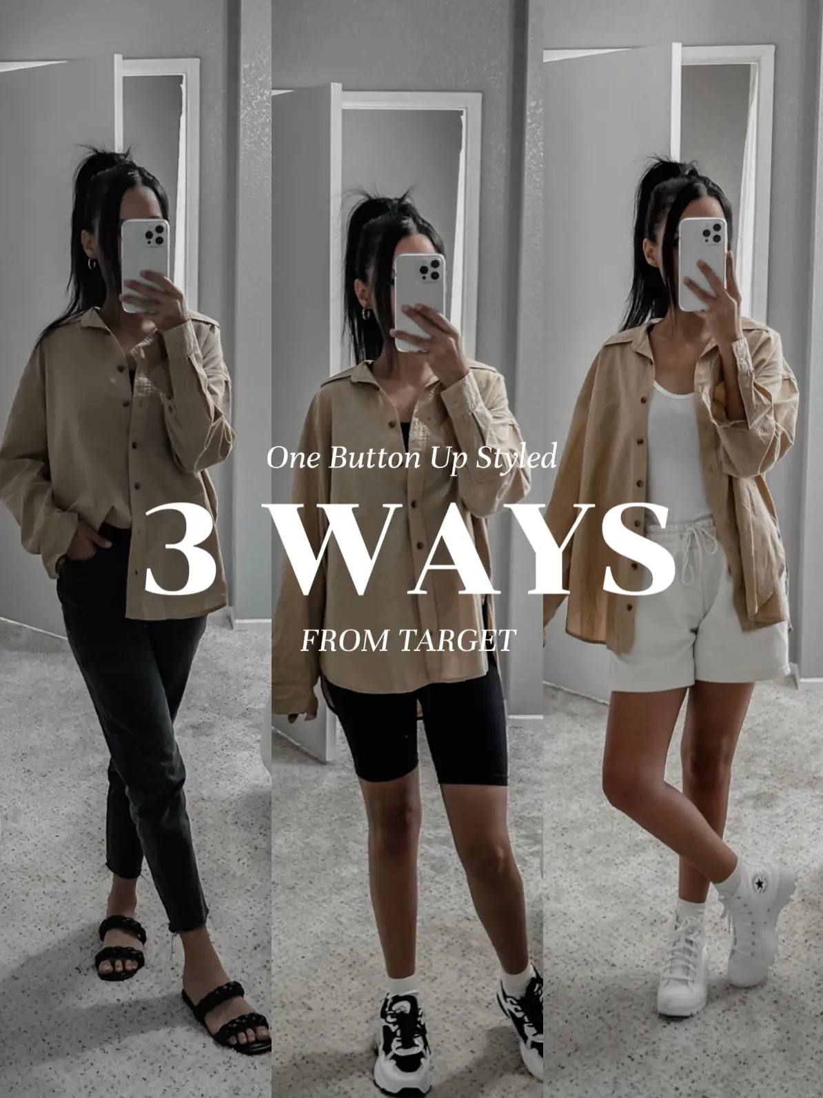 ONE BUTTON UP STYLED 3 WAYS. | Gallery posted by Brenda Wisdom