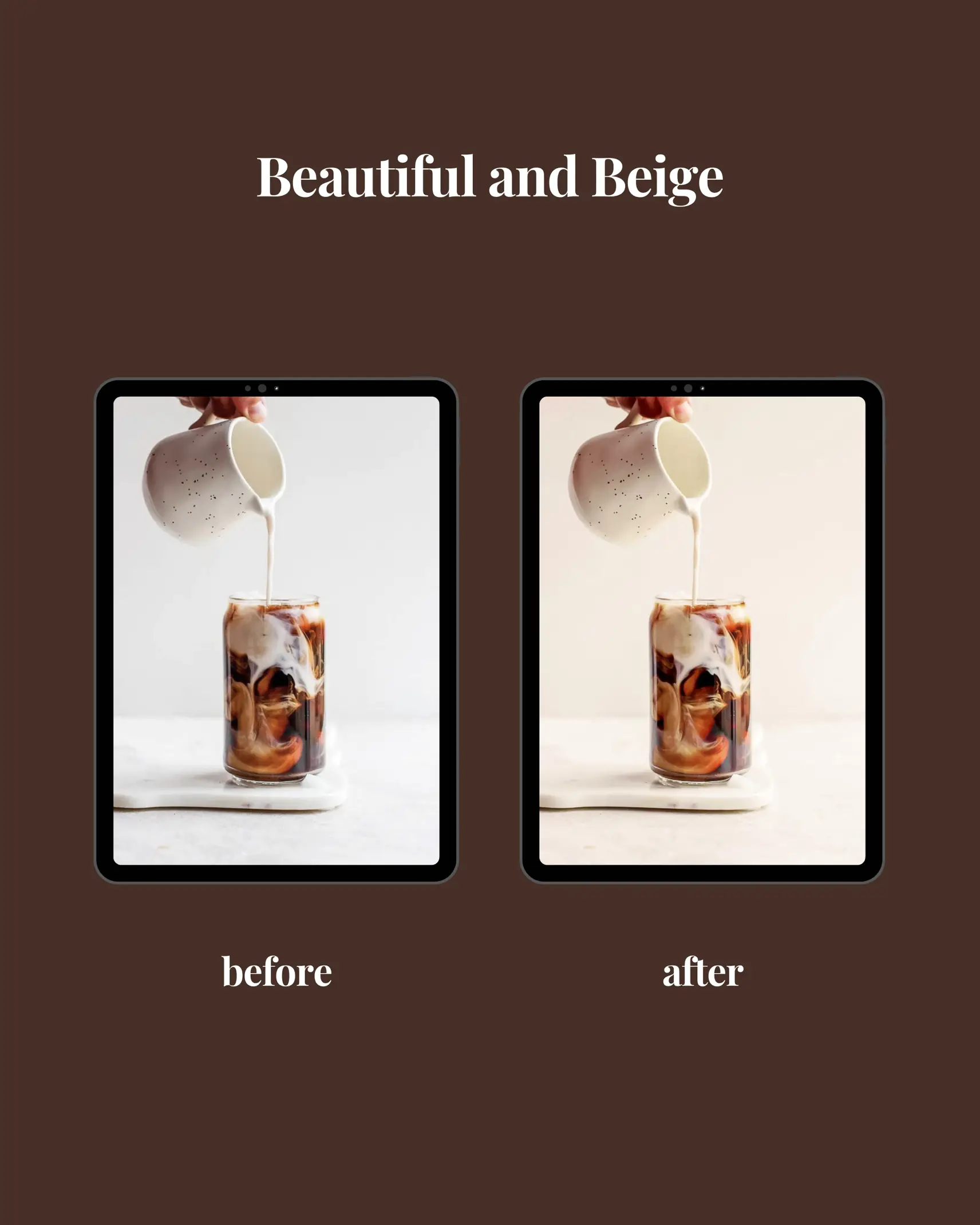  A image of a table with a before and after image of a candle.