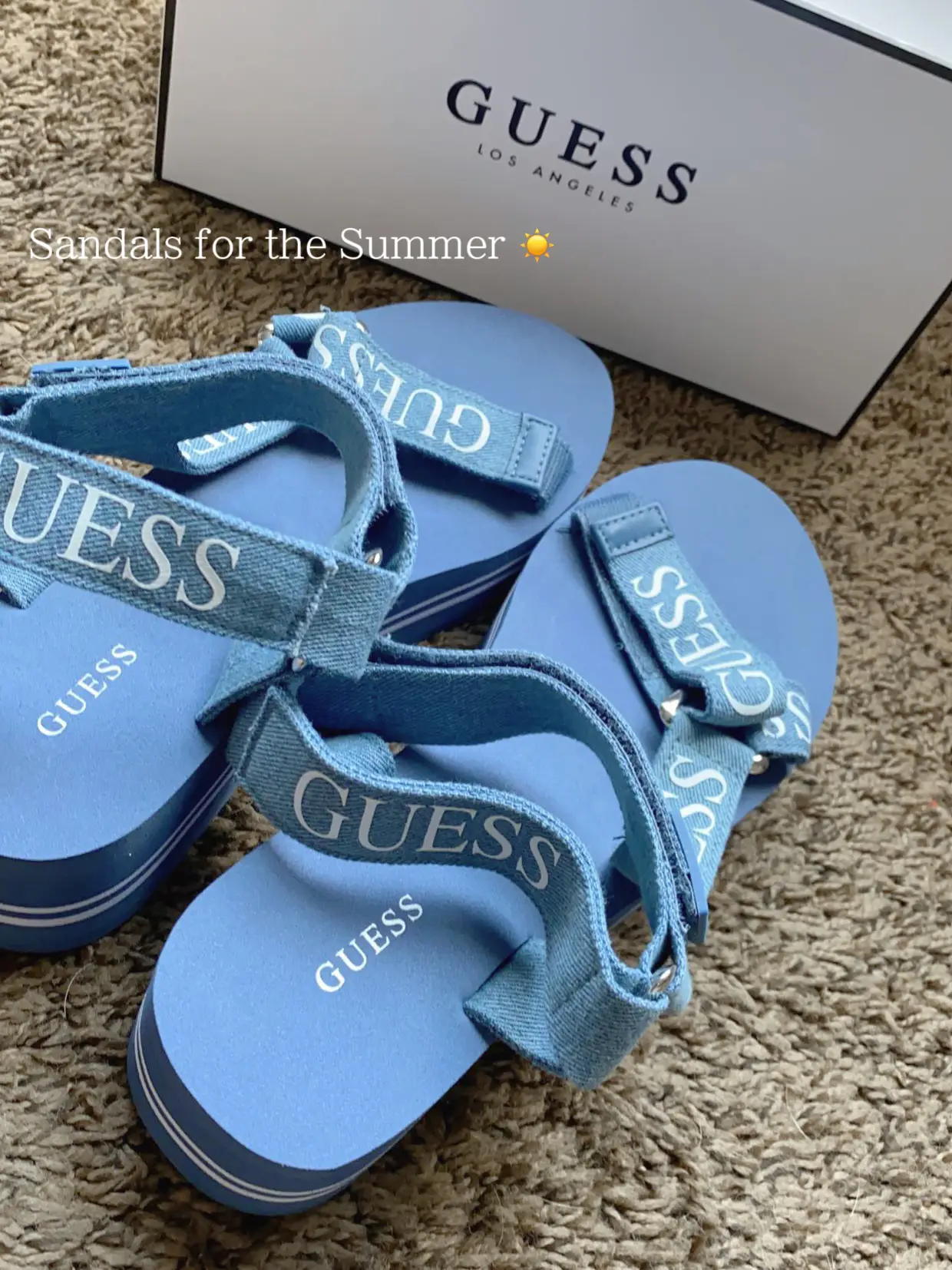 Guess denim cheap sandals