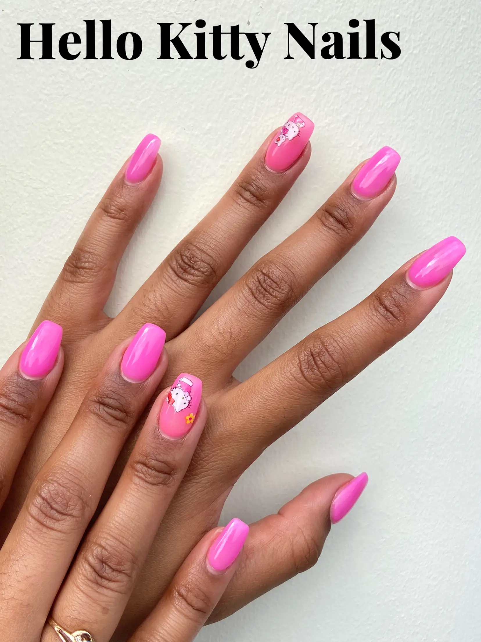 Hello kitty nails in 2023  Hello kitty nails, Pink acrylic nails, Bling  acrylic nails
