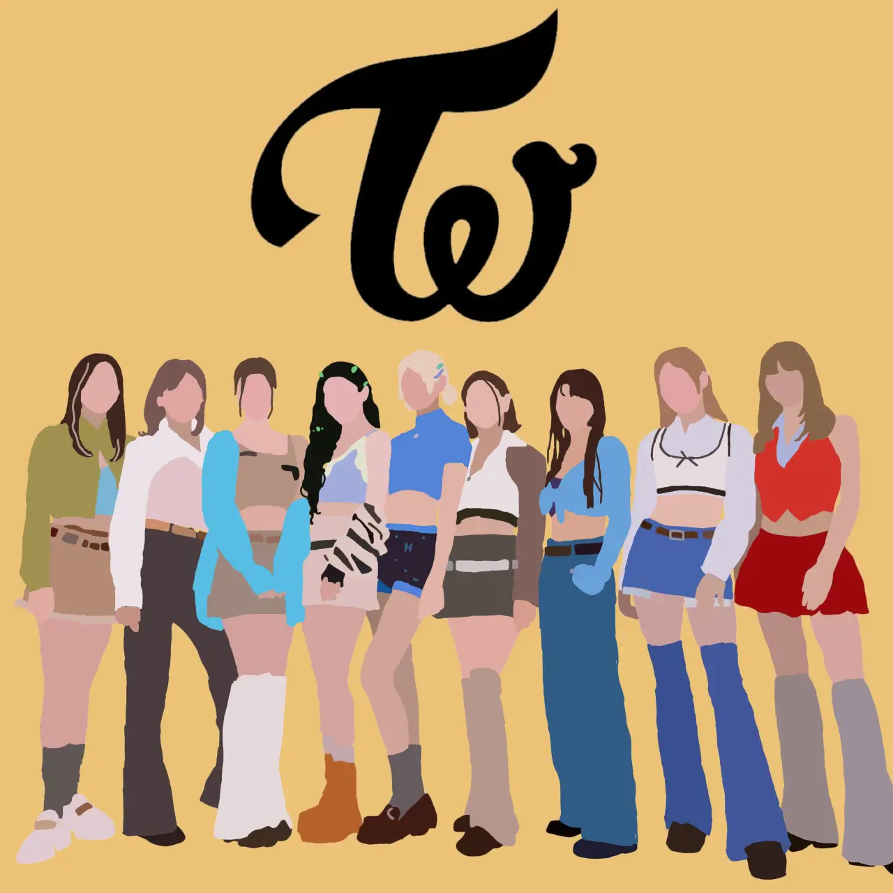 TWICE ツウィ 点描画 - 絵画/タペストリ