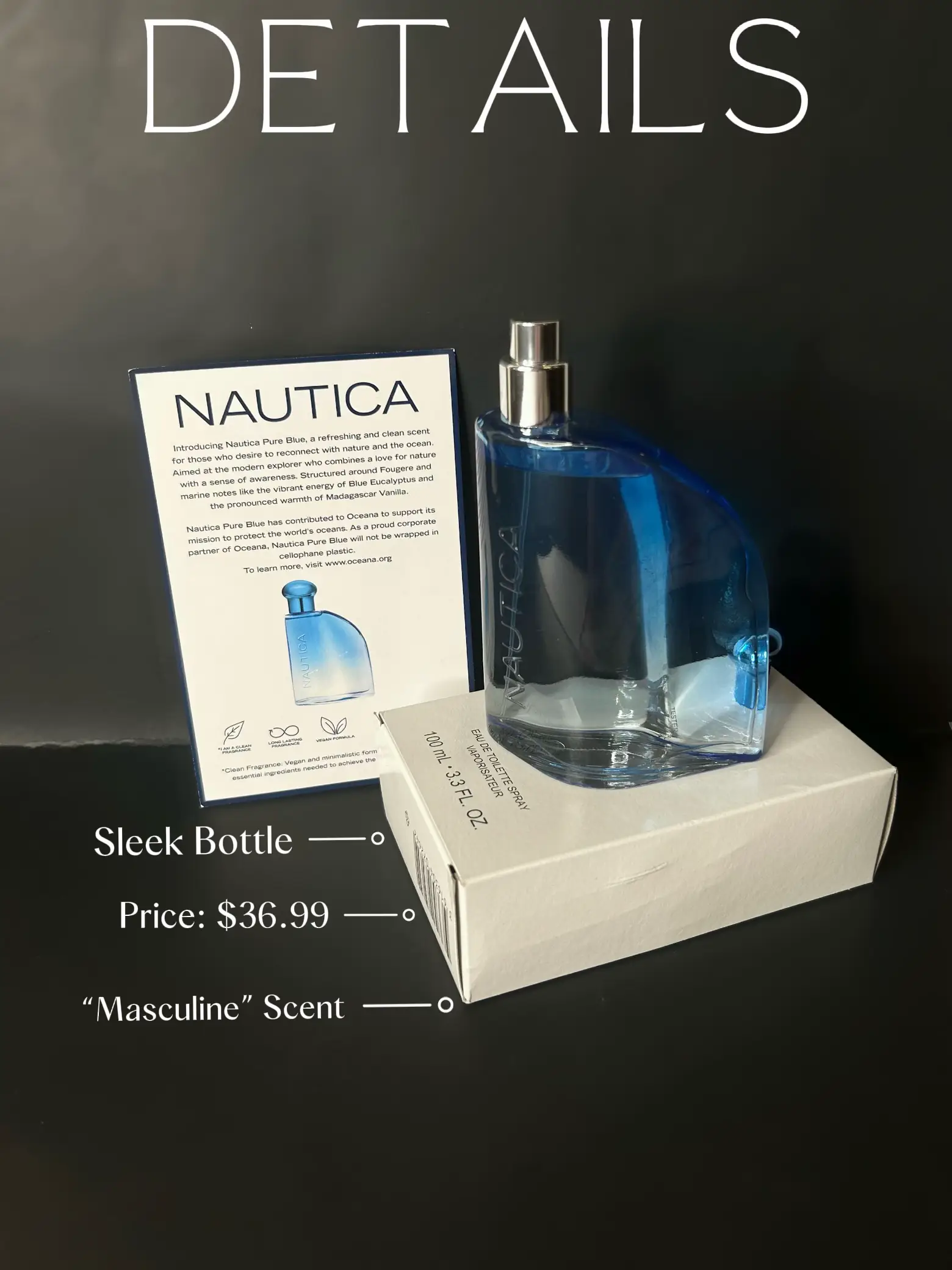 Nautica - Pure Blue Eau de Toilette 100ml, Fougere Aromatic Marine  Fragrance, Vegan Formula, Long-Lasting Scent