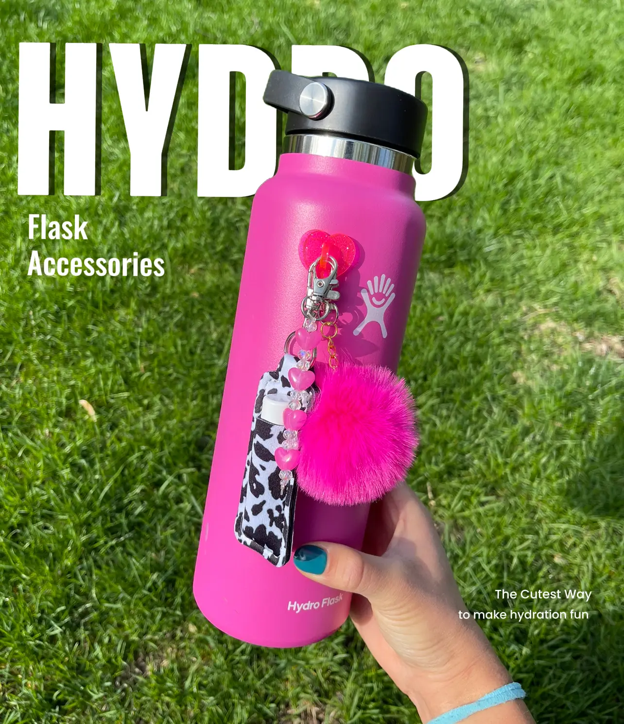 Stay hydrated with this adorable pink Hydroflask!