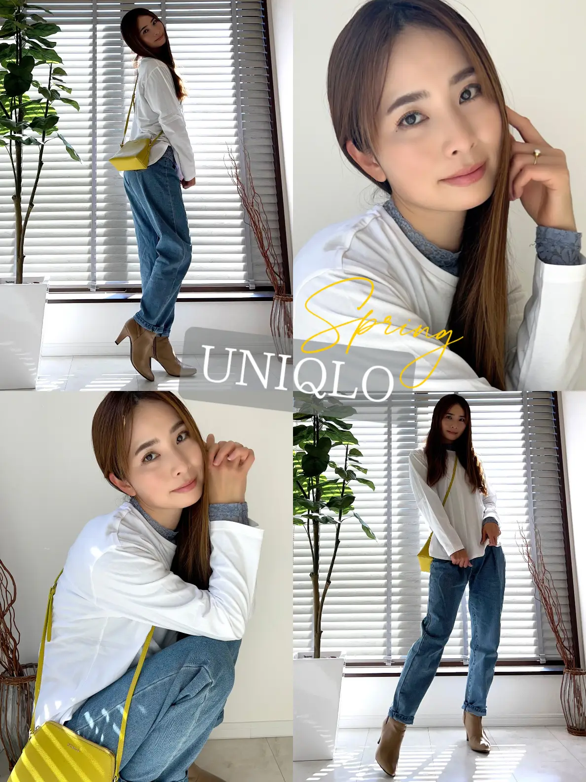 UNIQLO White T-shirt × Denim royal road coordination 💙 Show off the lace  and make a difference!, Gallery posted by ＊𝕀𝕔𝕙𝕚𝕔𝕠＊