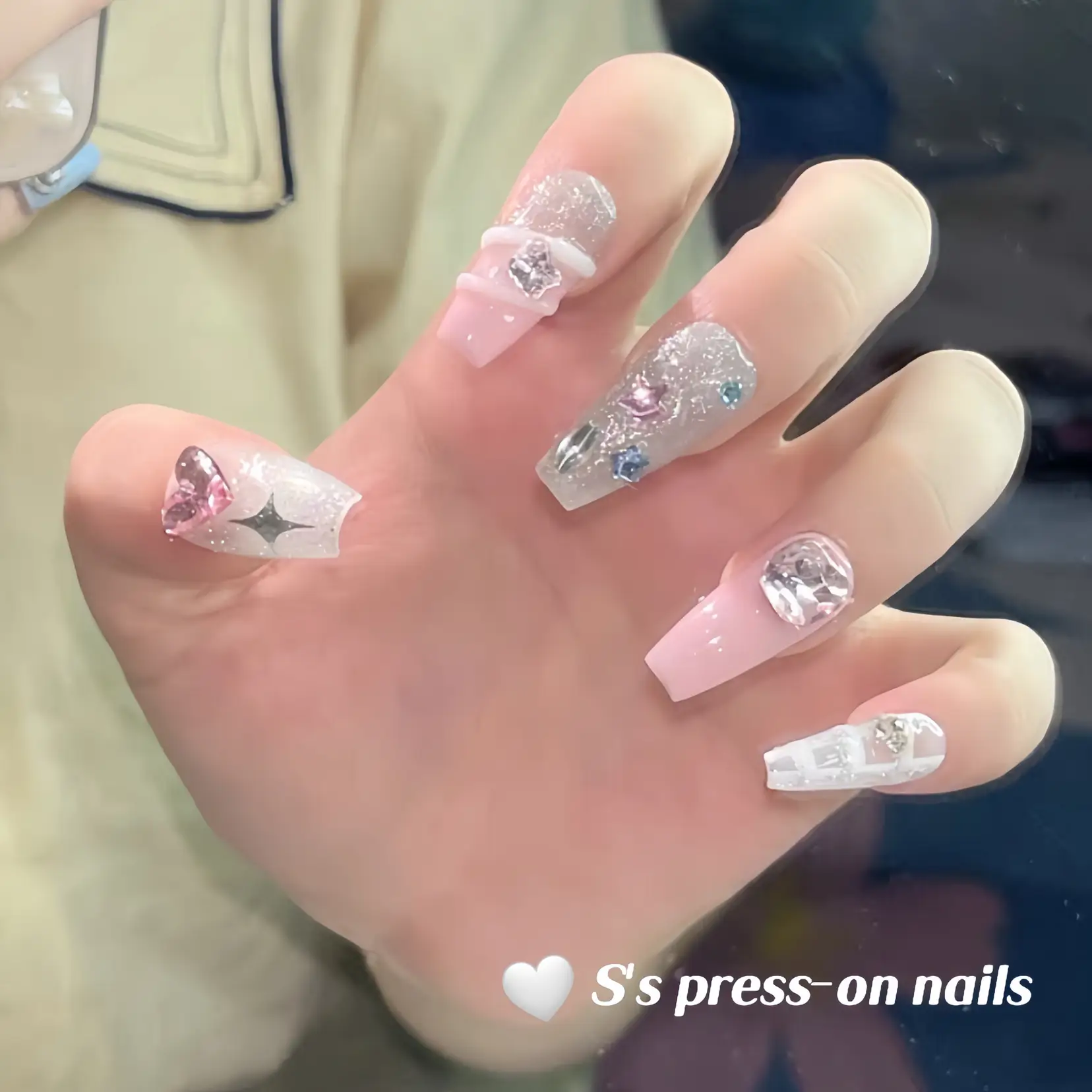 BLUE🦋&PINK🌷｜S's 999 Chinesepress-on nails💅 | Gallery posted by