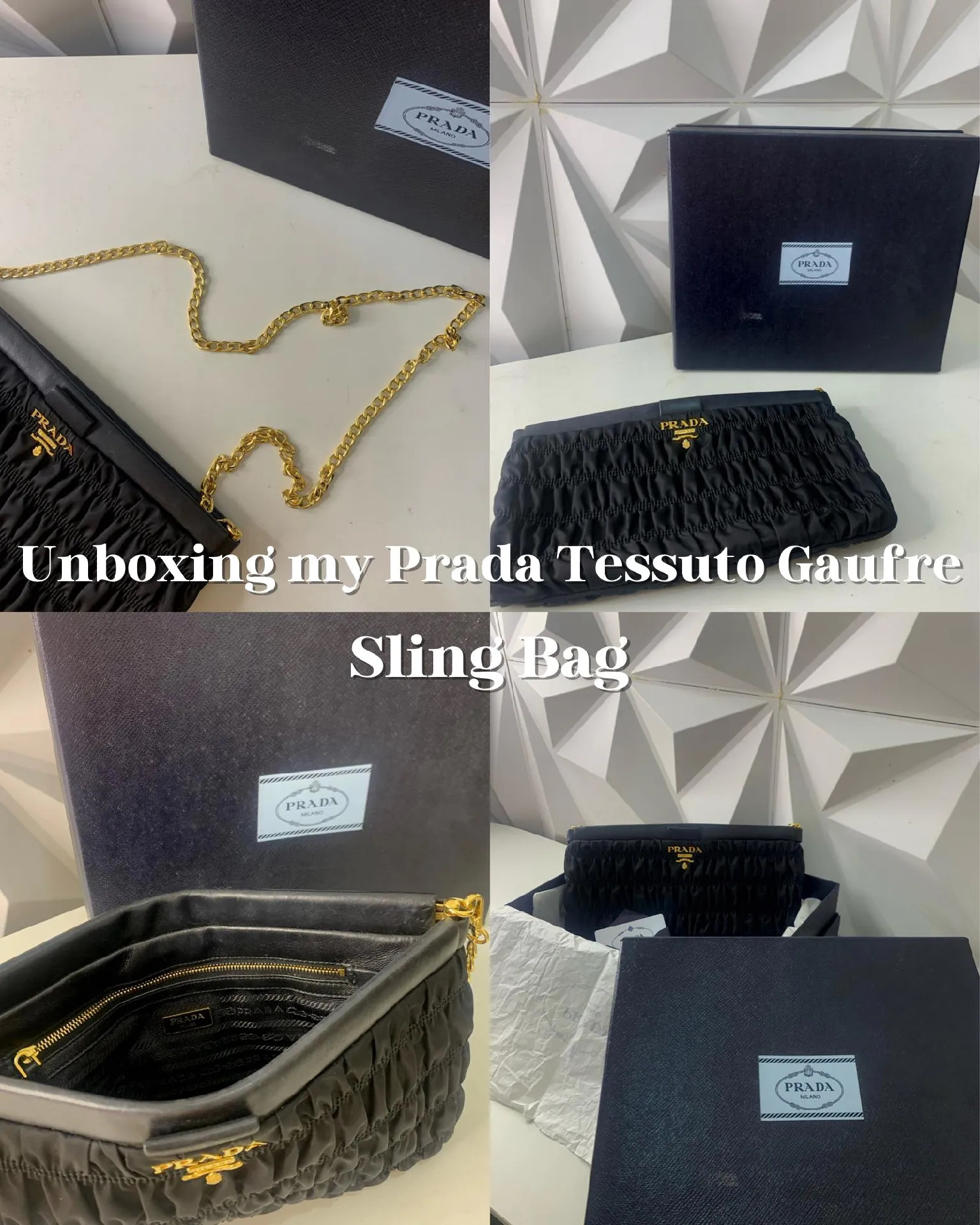UNBOXING PRADA CROSSBODY TESSUTO SAFFIANO NERO BAG // LUXURY