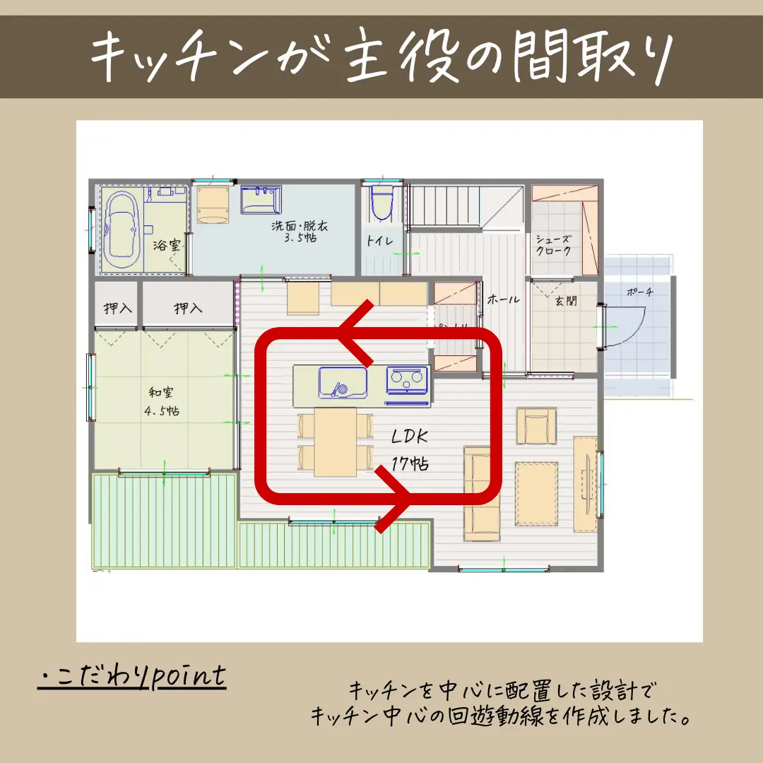 キッチンが主役の間取り!! | うちマド!|30坪の間取り図鑑が投稿したフォトブック | Lemon8