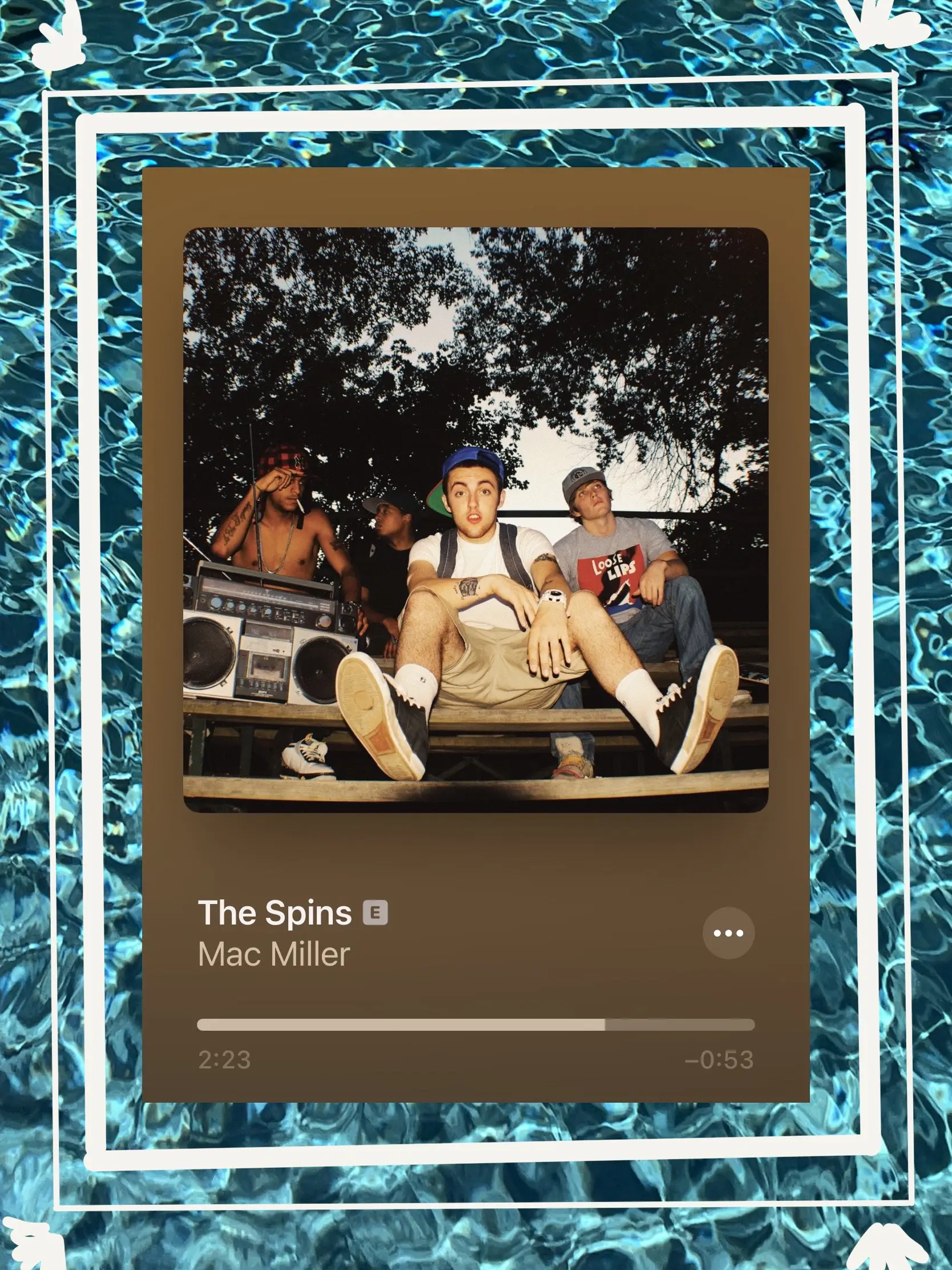  A picture of a group of people with the words "The Spins" on it.