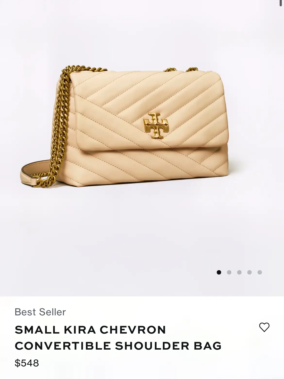 NEW Tory Burch Black SMALL Kira Chevron Convertible Shoulder Bag $548