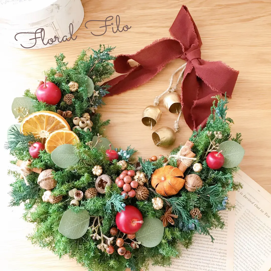 ドライフラワー半月リースとブルーアイスのスワッグ❁⃘*.゜ 色選択可】