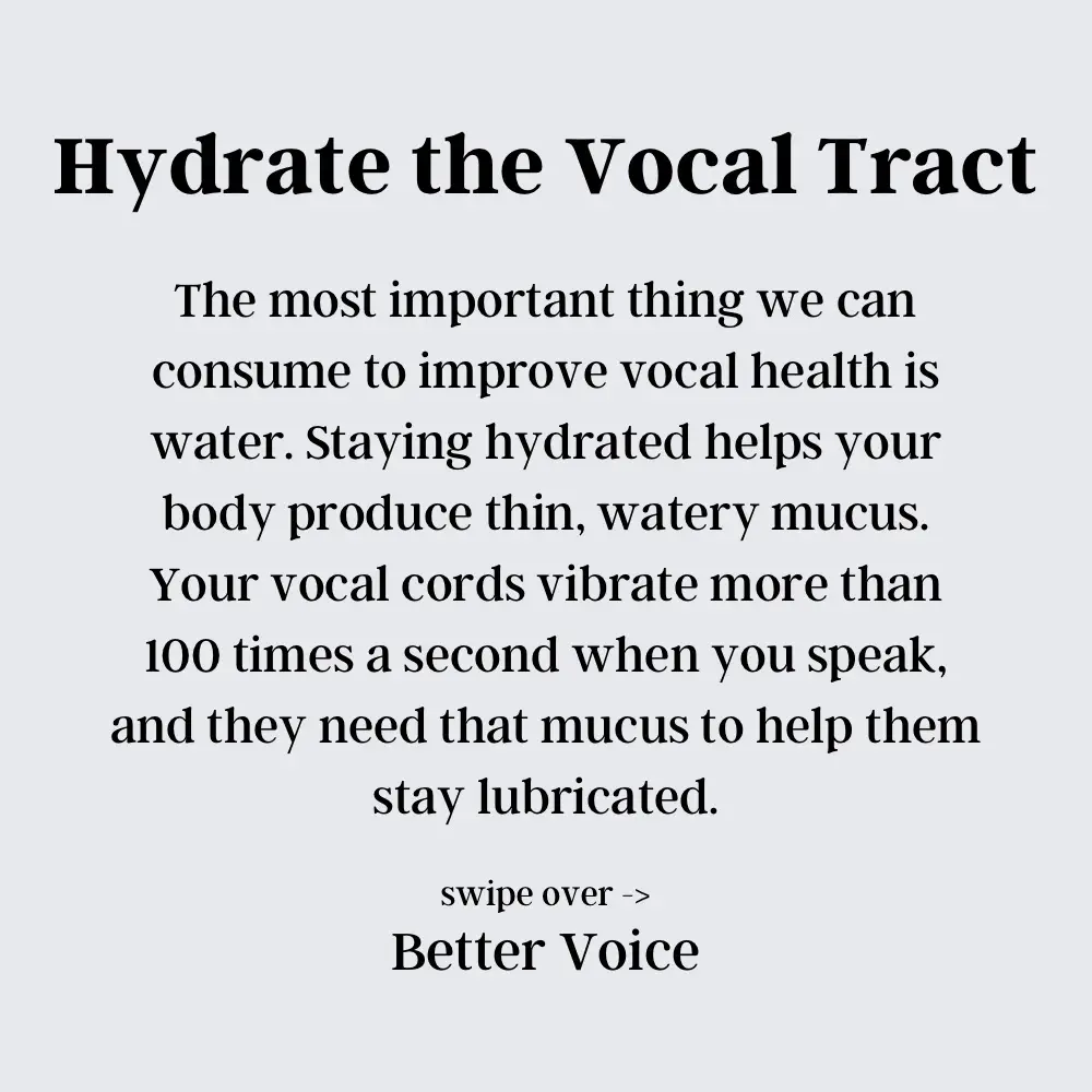  Hydrate the Vocal Tract