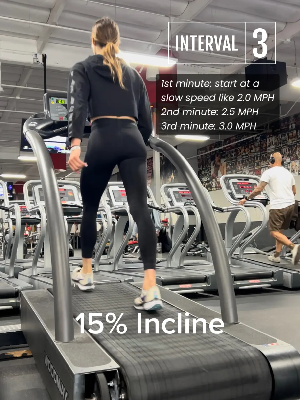 15 incline best sale treadmill workout