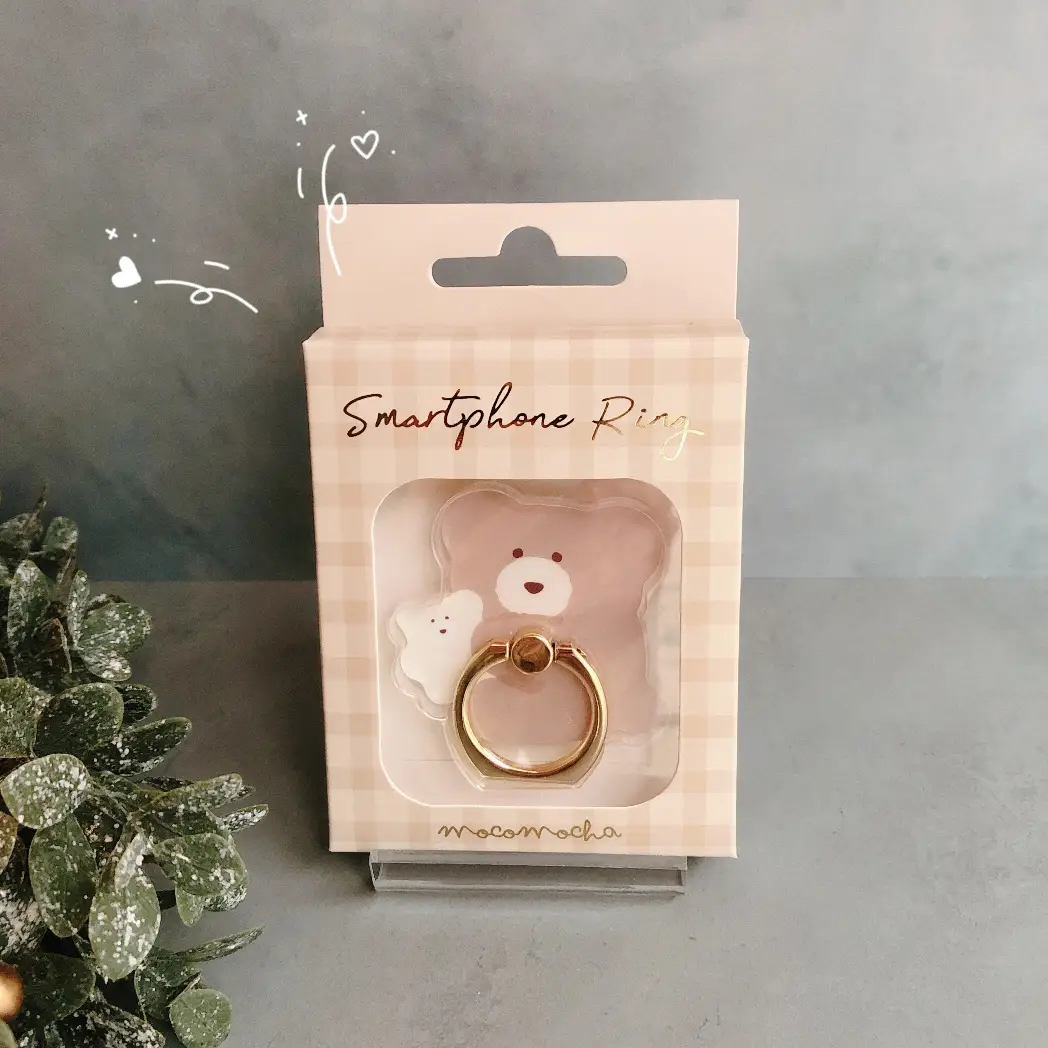 ゴールド バンカーリング ロゴ無 スマホ リング 落下防止 金 300 F05