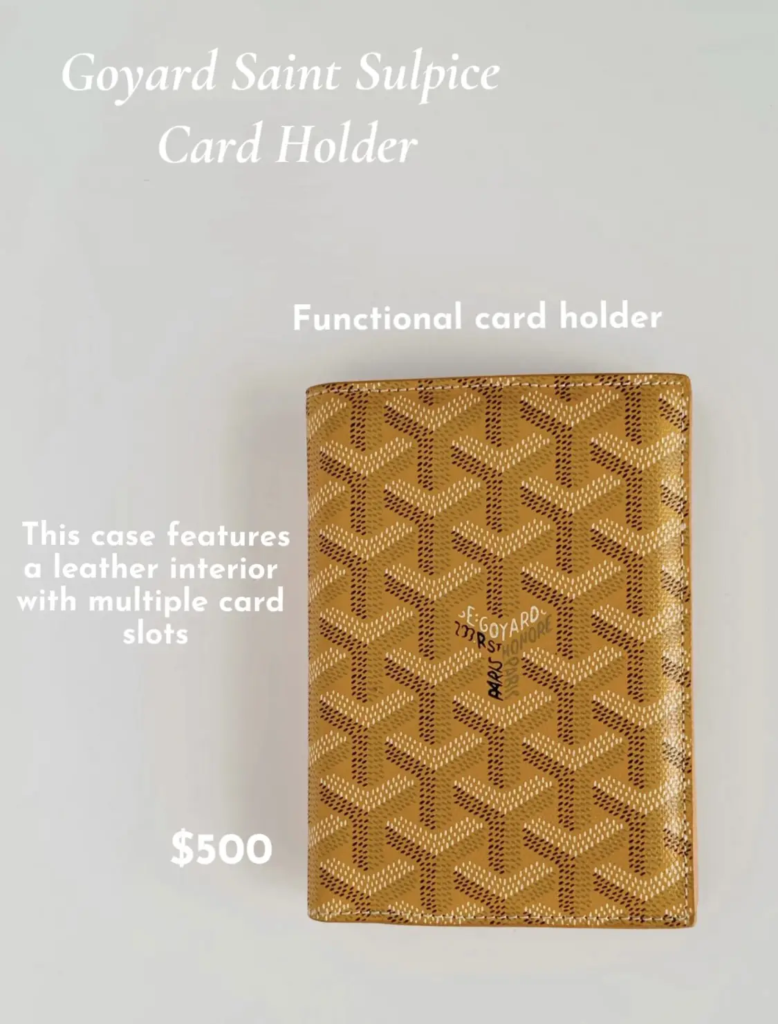 Step 1: Inspect the Y pattern on the Goyard Saint Sulpice card holder