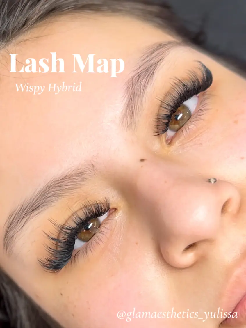 Light wispy hybrid doll eye lash extensions
